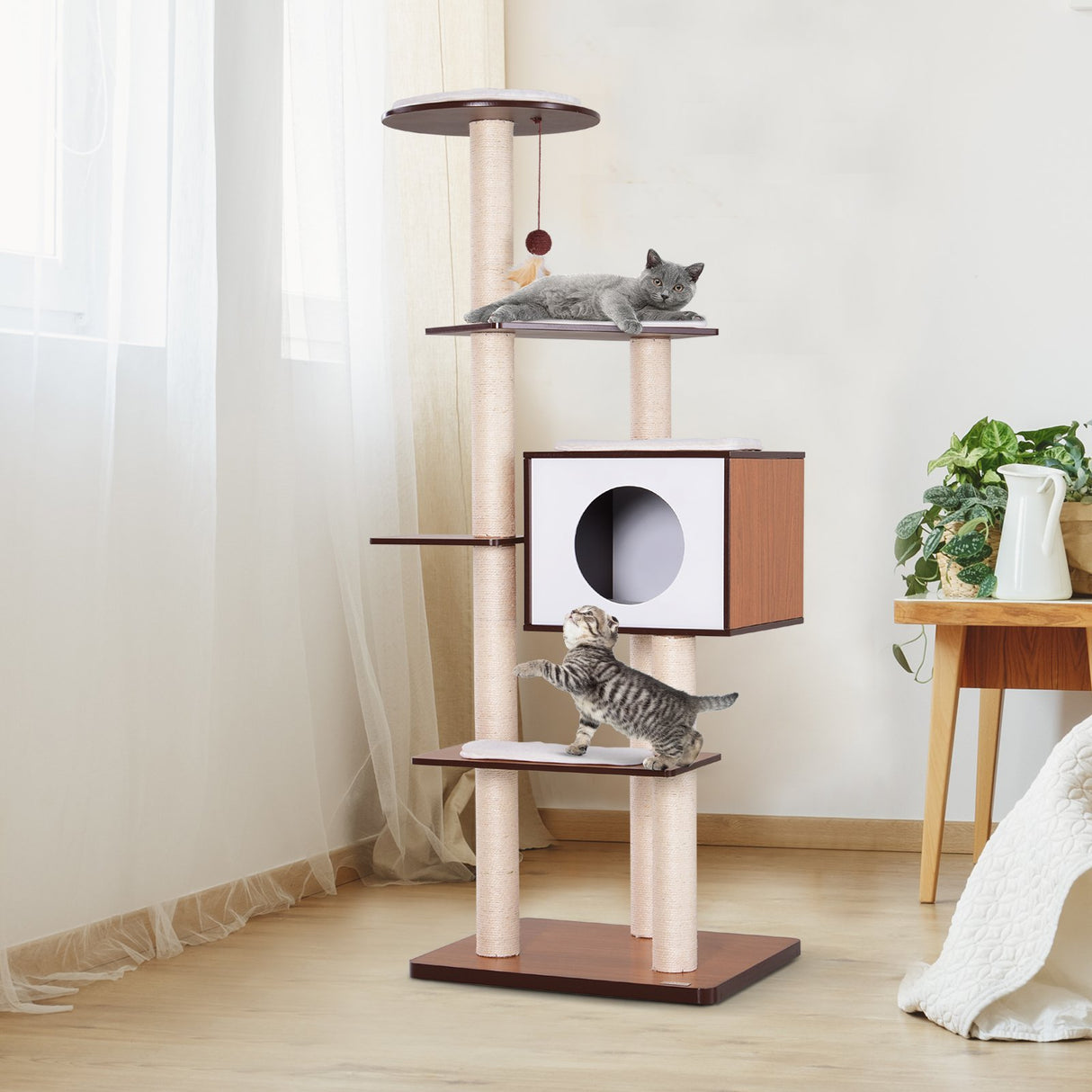 immagine-1-easycomfort-easycomfort-albero-per-gatti-con-cuccia-e-pali-in-corda-e-sisal-marrone-e-beige-50-x-55-x-153cm-ean-8055776910178