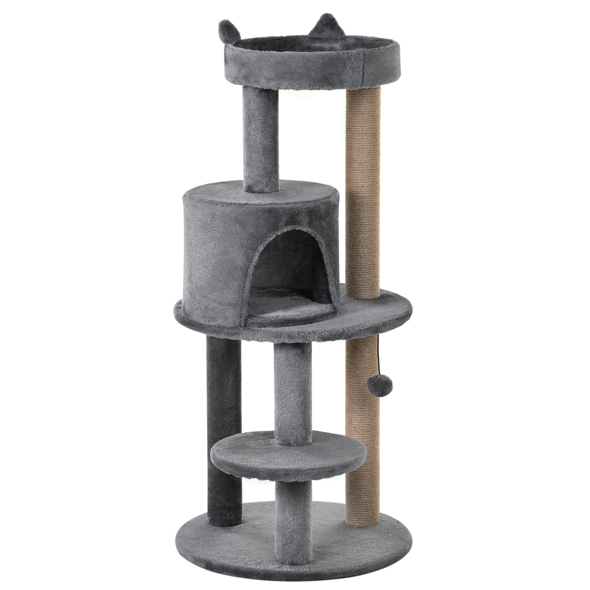 immagine-1-easycomfort-easycomfort-albero-tiragraffi-per-1-2-gatti-di-4-5kg-palestra-castello-per-gatti-con-3-livelli-cuccia-lettino-e-palo-in-corda-sisal-grigio-48x48x104cm-ean-8054144131429