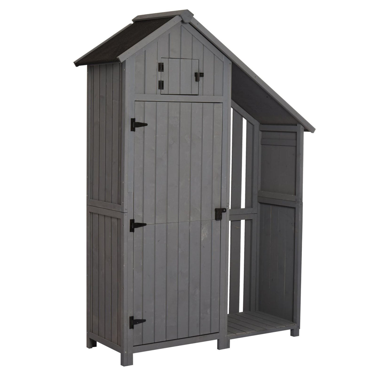 immagine-1-easycomfort-easycomfort-casetta-porta-attrezzi-da-giardino-in-legno-di-abete-impermeabile-con-ripiani-e-legnaia-grigia-129x51-5x180cm-ean-8055776911342