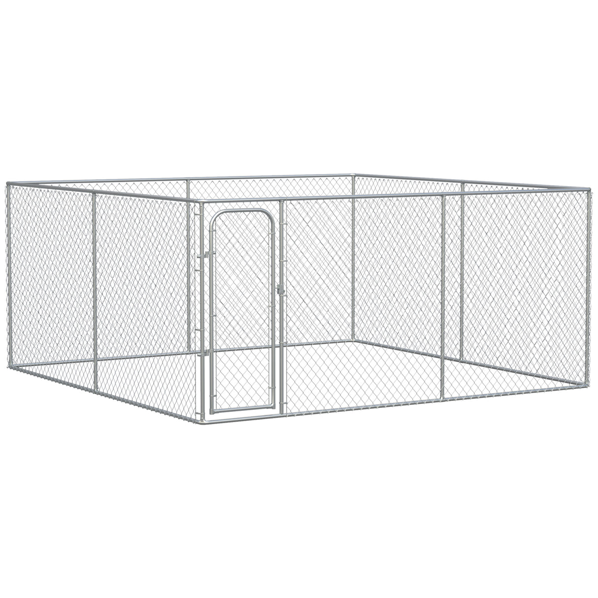 immagine-1-easycomfort-easycomfort-kennel-per-cani-da-esterno-a-maglie-con-porta-con-blocco-in-acciaio-400x400x182cm-argento