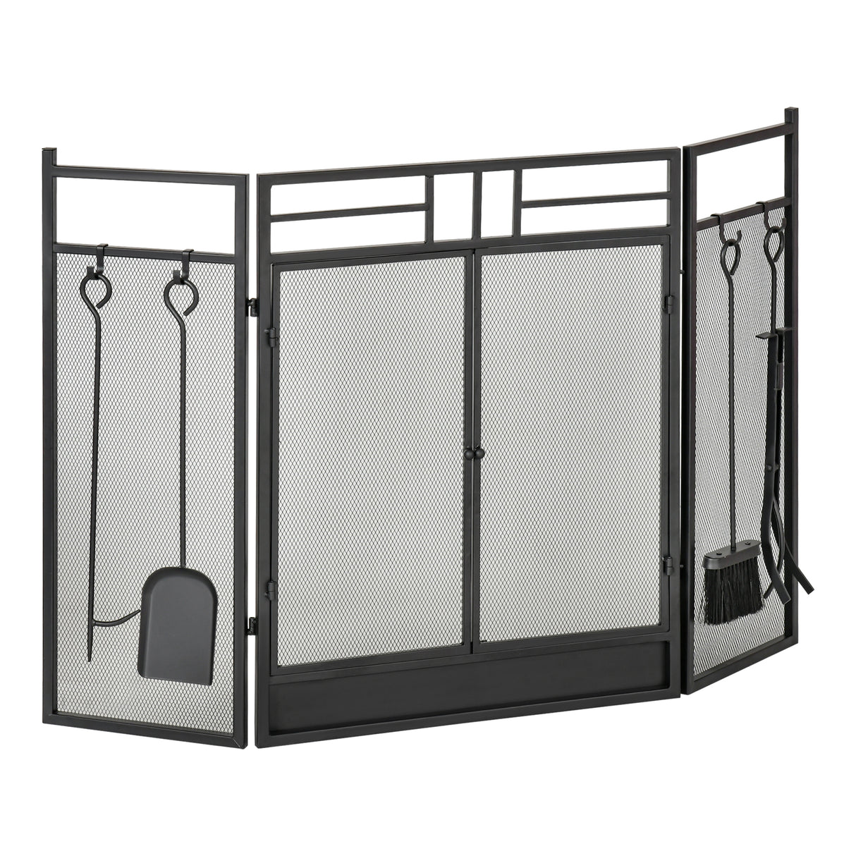 immagine-1-easycomfort-easycomfort-parascintille-camino-moderno-parafuoco-pieghevole-con-2-porte-in-metallo-nero