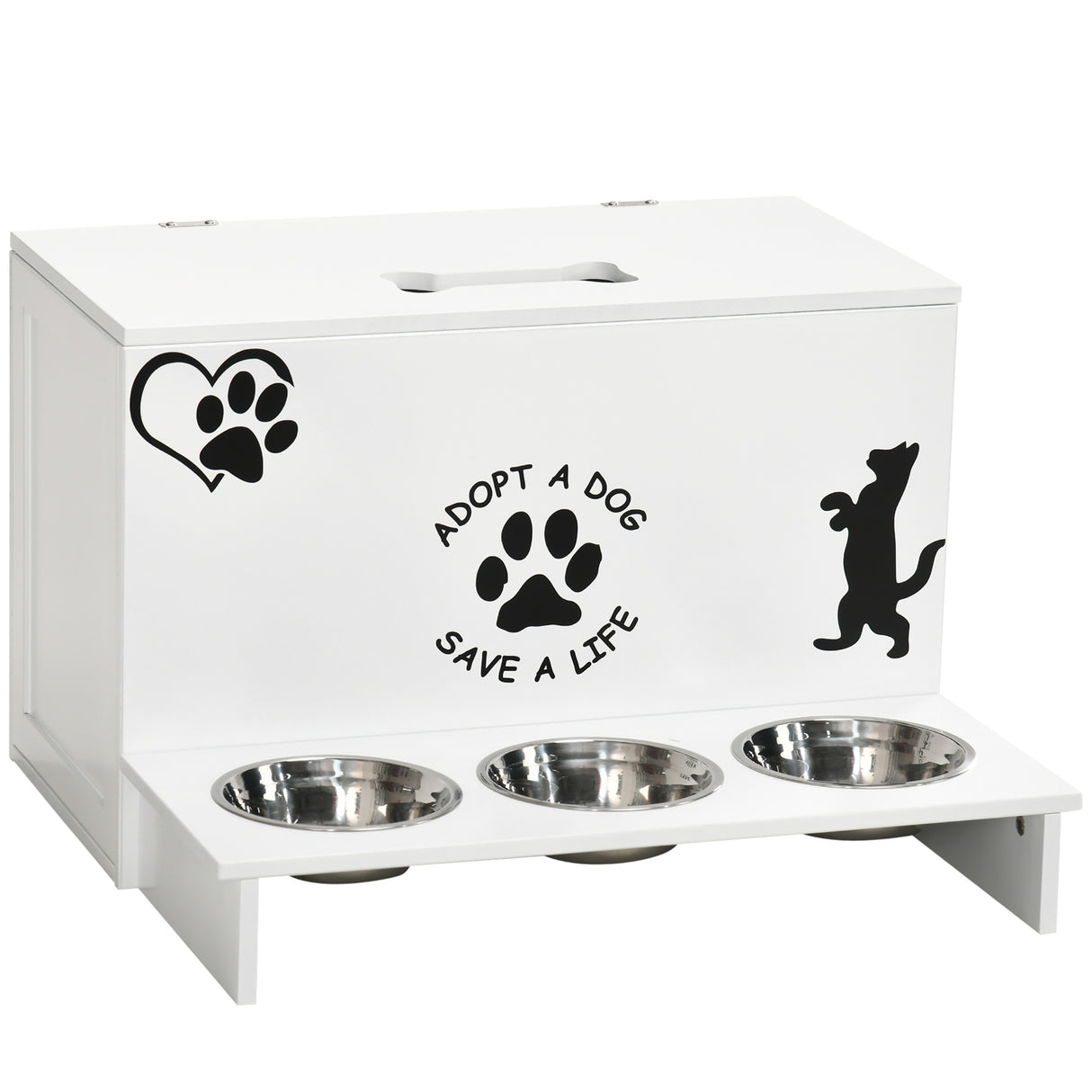 immagine-1-easycomfort-easycomfort-set-3-ciotole-per-cani-da-500ml-con-spazio-a-scomparsa-e-supporto-in-mdf-e-acciaio-inox-57x53x37-5-cm-bianco