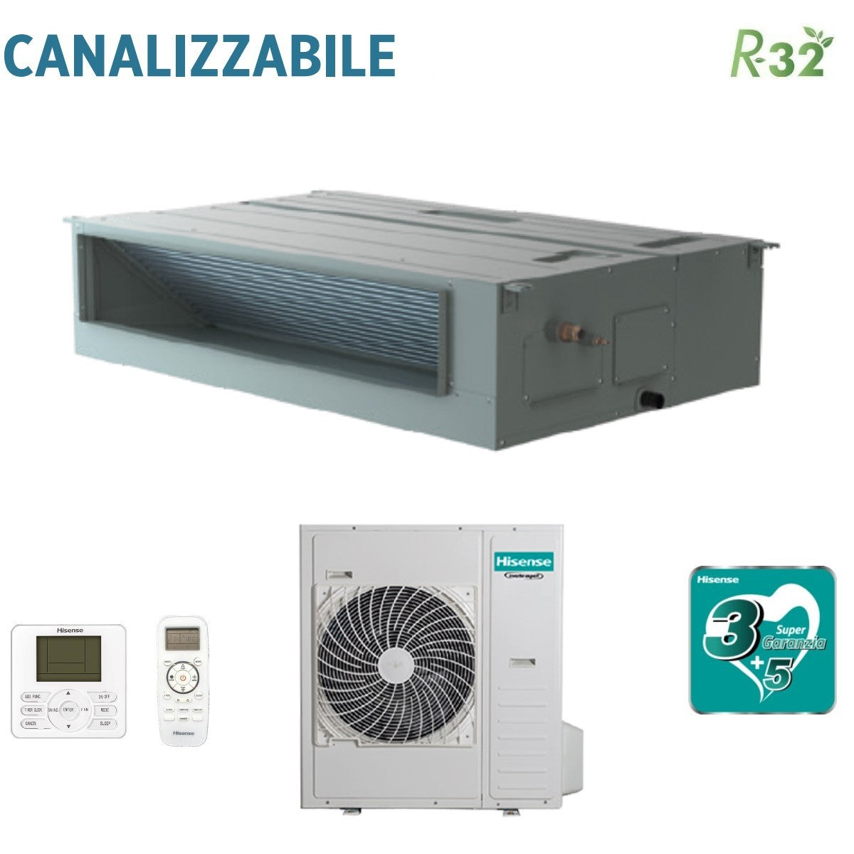 immagine-1-hisense-climatizzatore-condizionatore-hisense-inverter-canalizzato-canalizzabile-42000-btu-aud125ux4rhh4-auw125u4rt5-r-32-con-telecomando-di-serie-e-cablato