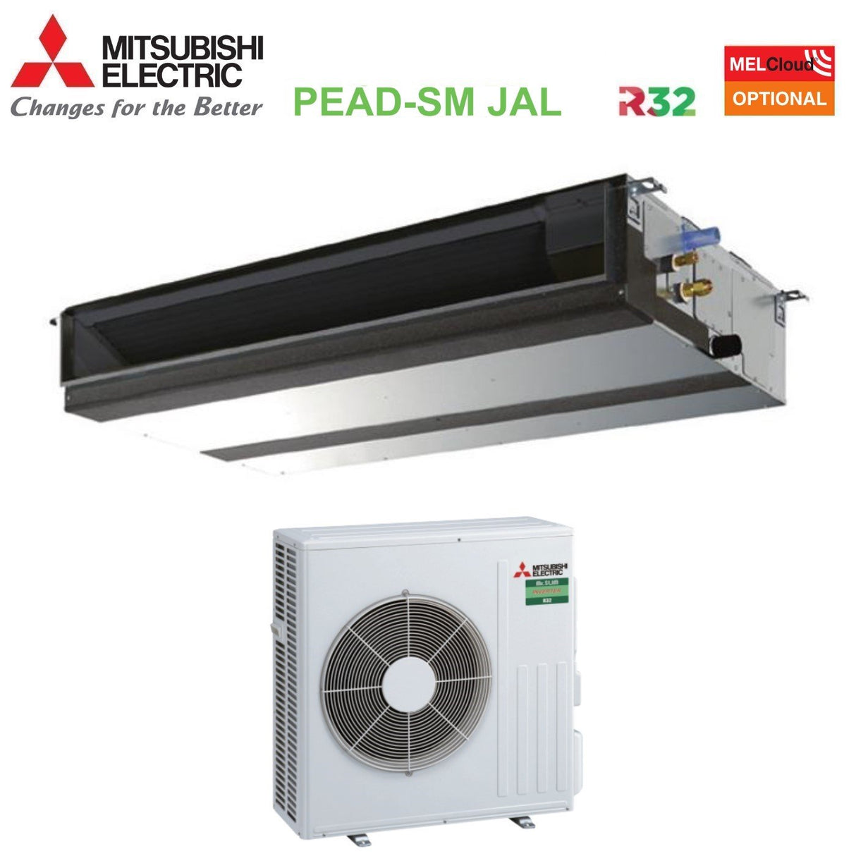 immagine-1-mitsubishi-electric-climatizzatore-condizionatore-mitsubishi-electric-canalizzato-canalizzabile-inverter-media-prevalenza-24000-btu-pead-sm71jal-suz-sm71va-monofase-r-32-wi-fi-optional