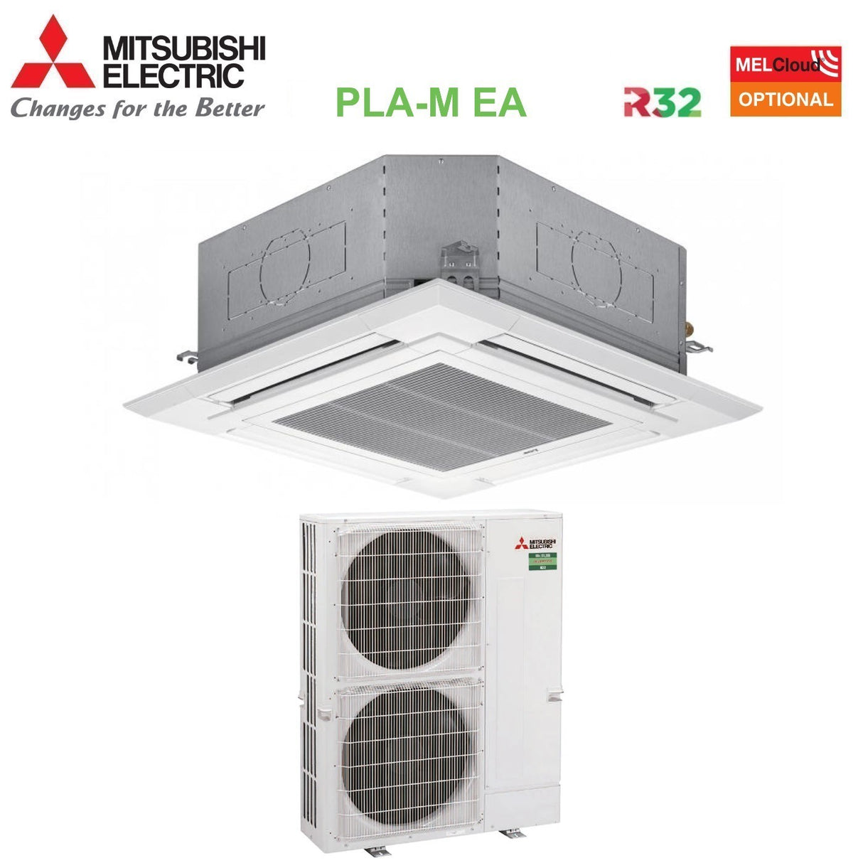 immagine-1-mitsubishi-electric-climatizzatore-condizionatore-mitsubishi-electric-cassetta-90x90-a-4-vie-48000-btu-pla-m140ea-puz-m140yka-trifase-r-32-wi-fi-optional-con-griglia-inclusa