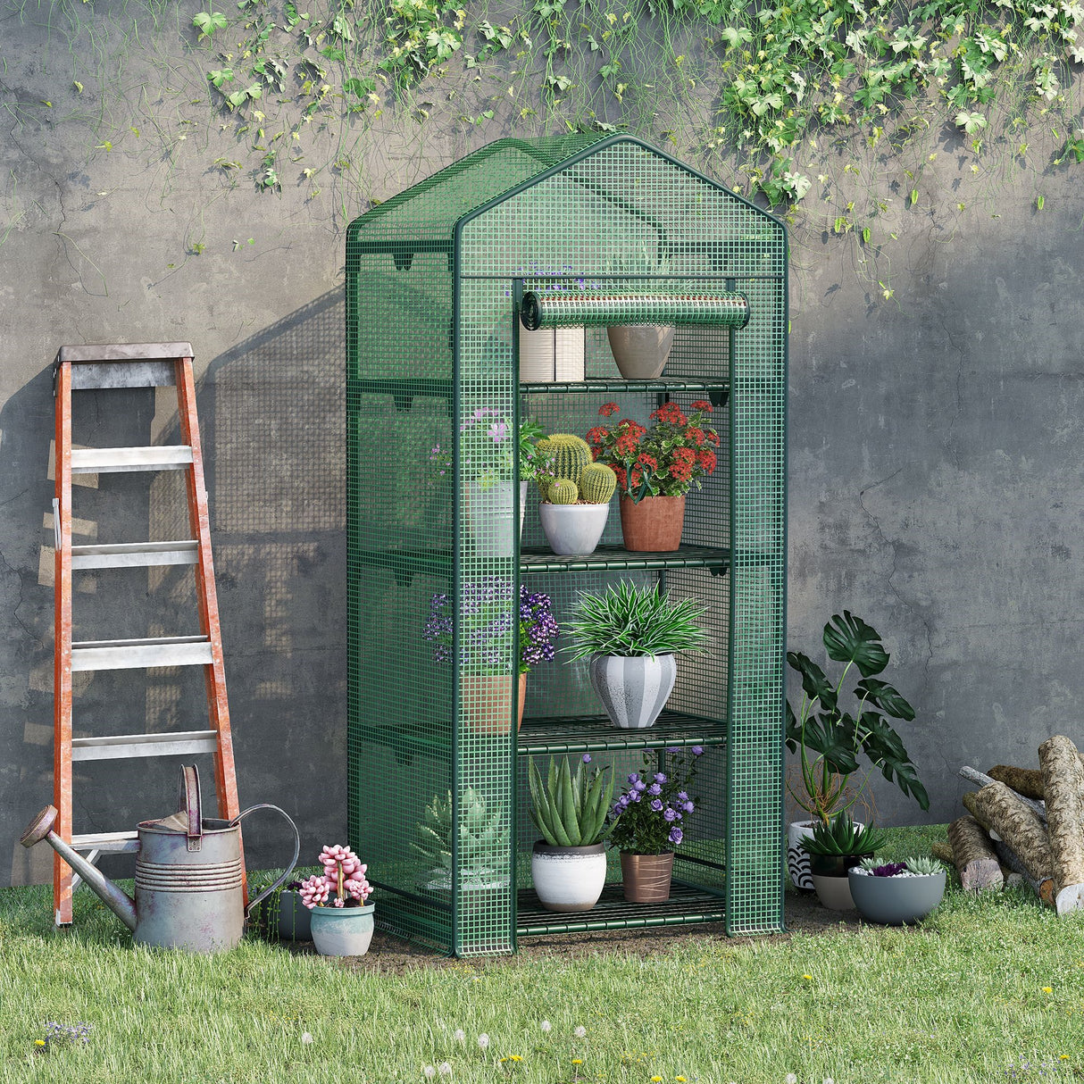 immagine-2-easycomfort-easycomfort-serra-da-giardino-a-4-ripiani-in-acciaio-copertura-in-pe-e-porta-avvolgibile-69x49x158-cm-verde