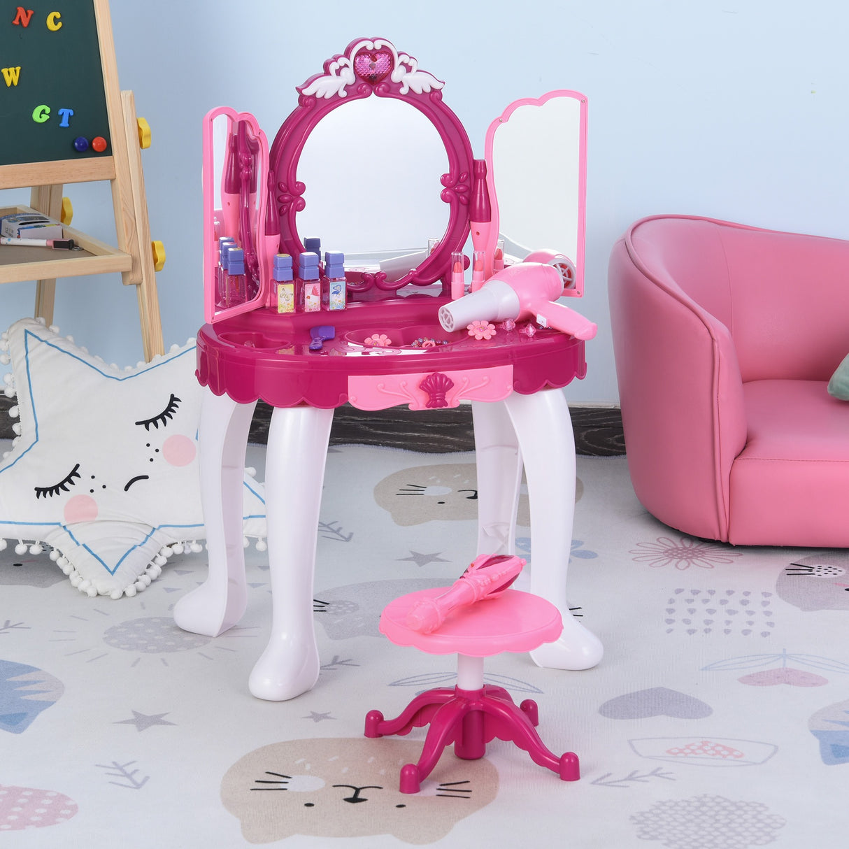 immagine-2-easycomfort-easycomfort-tavolo-da-toeletta-per-bambina-postazione-trucco-giocattolo-con-accessori