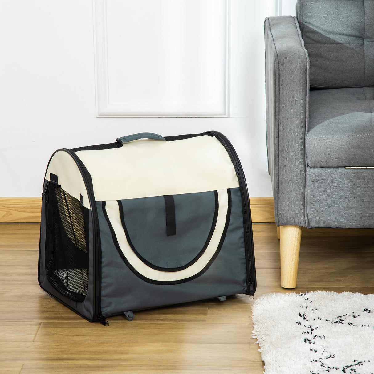 immagine-2-easycomfort-easycomfort-trasportino-per-animali-domestici-pieghevole-in-oxford-con-cuscino-rimovibile-lavabile-e-borsa-per-trasporto-grigio-scuro-ean-8054111841047