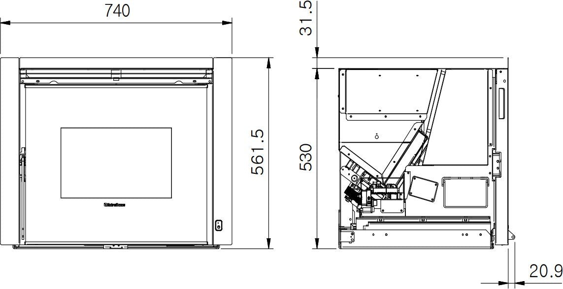 immagine-2-la-nordica-inserto-termocamino-a-pellet-ventilato-la-nordica-modello-comfort-p70-air-10-kw-con-radiocomando-palmare