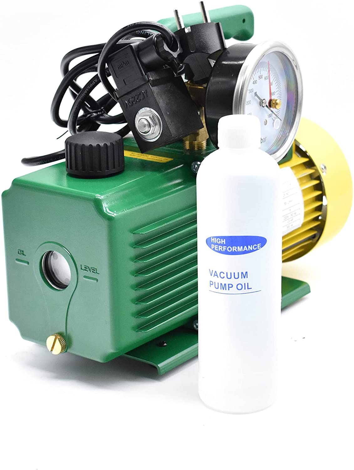 immagine-2-no-brand-pompa-vuoto-bistadio-klimaline-completa-di-vacumetro-e-valvola-solenoide-per-impianti-gas-hfo-r32-r410-r1234yf-142-lmin-motore-antideflagrante-per-condizionamento-climatizzatore