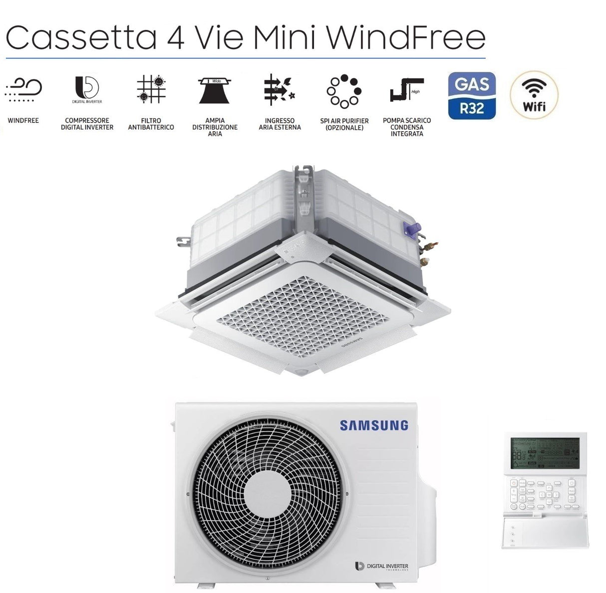 immagine-2-samsung-climatizzatore-condizionatore-inverter-samsung-cassetta-4-vie-mini-windfree-24000-btu-r-32-ac071rnndkg-con-pannello-e-comando-a-filo-novita