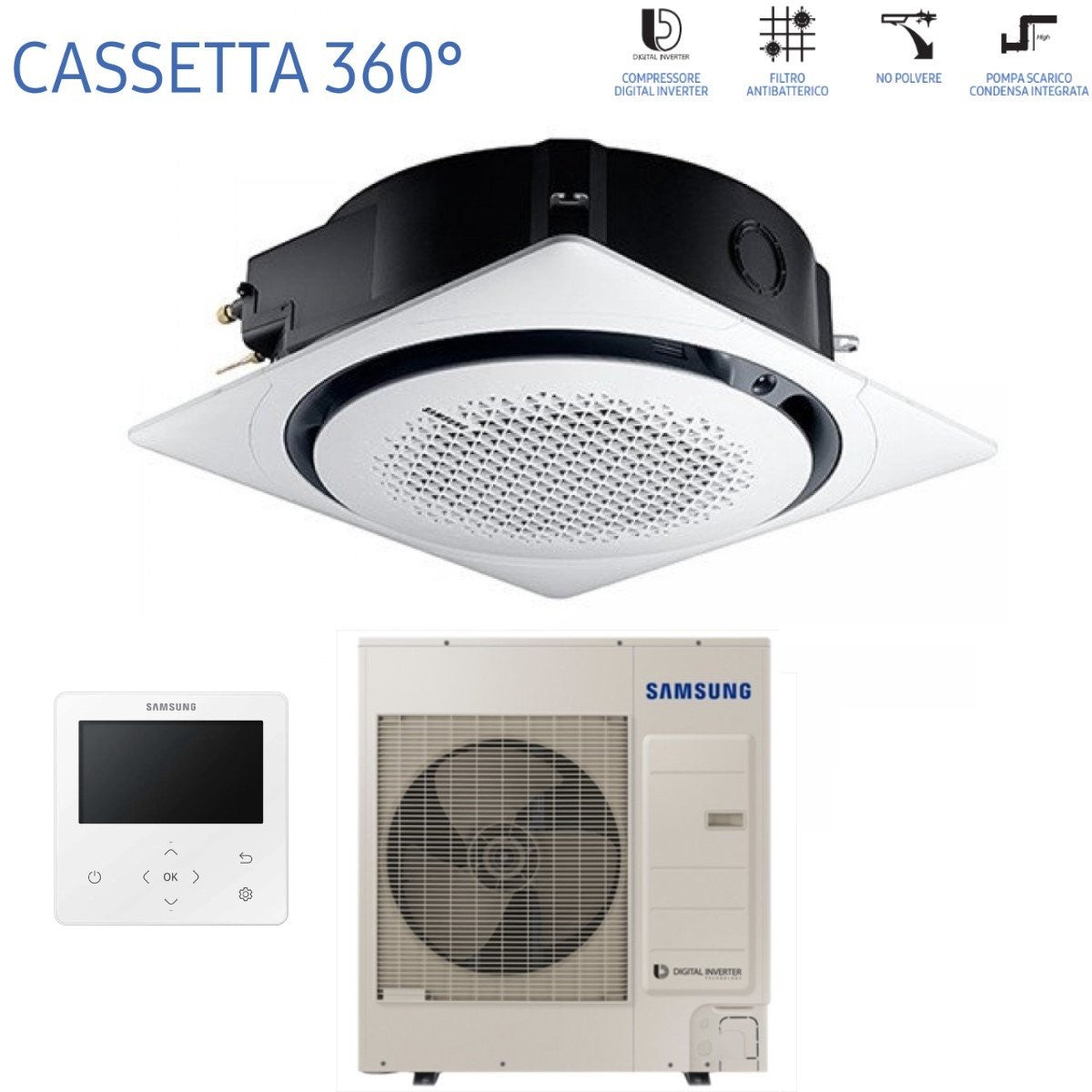 immagine-2-samsung-climatizzatore-condizionatore-samsung-inverter-cassetta-360-30000-btu-ac090mn4pkheu-monofase-r-410-wi-fi-optional-con-comando-a-filo-e-griglia-circolare-bianca