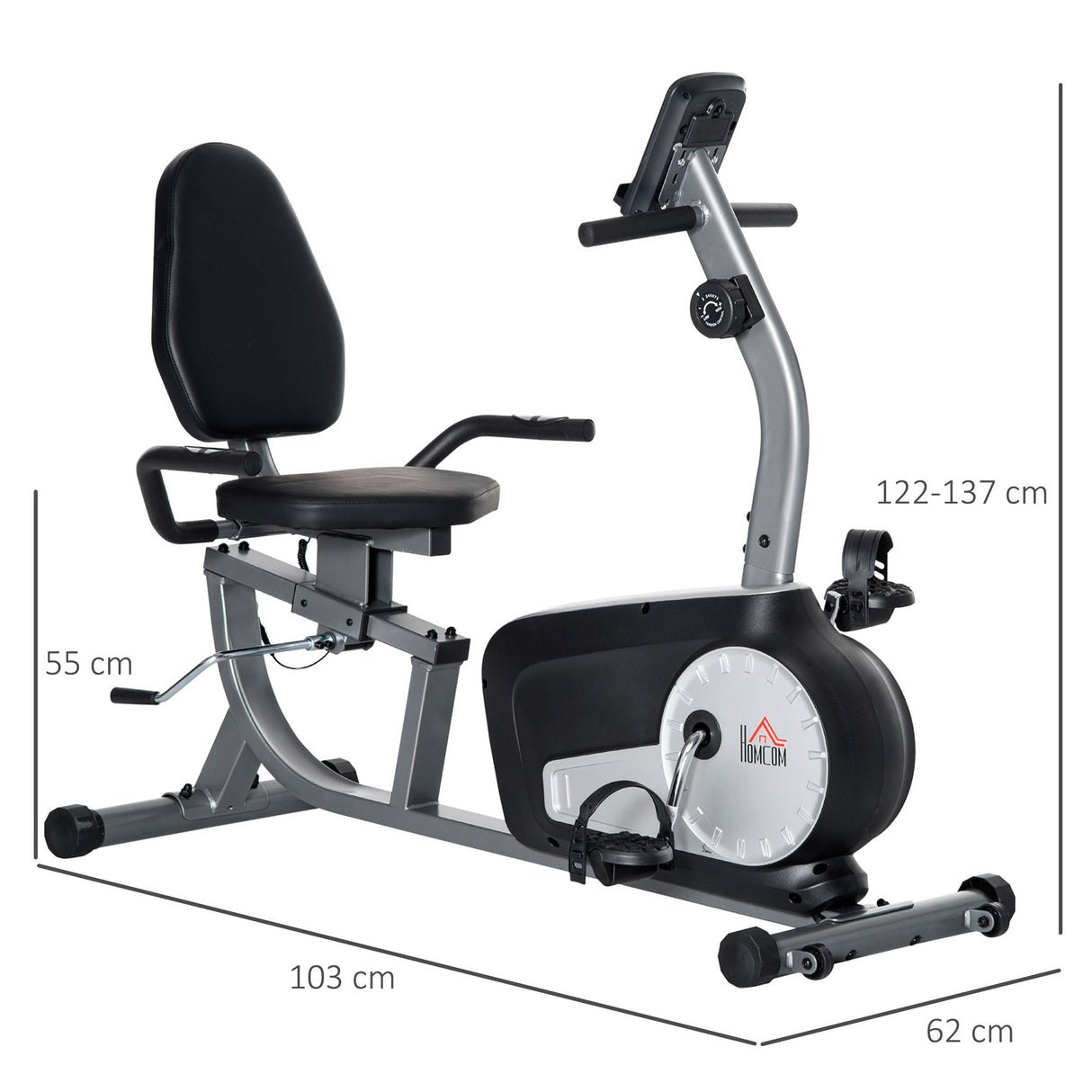immagine-3-easycomfort-easycomfort-cyclette-orizzontale-recumbent-con-8-livelli-di-resistenza-schermo-lcd-e-seduta-regolabile-122-137x62x103-cm