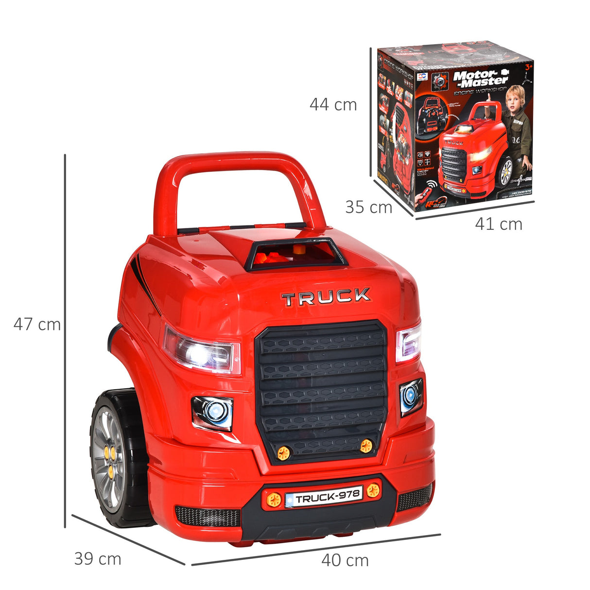 immagine-3-easycomfort-easycomfort-officina-camion-giocattolo-con-motore-e-61-accessori-per-bambini-3-5-anni-ruote-e-maniglia-40x39x47cm-rosso