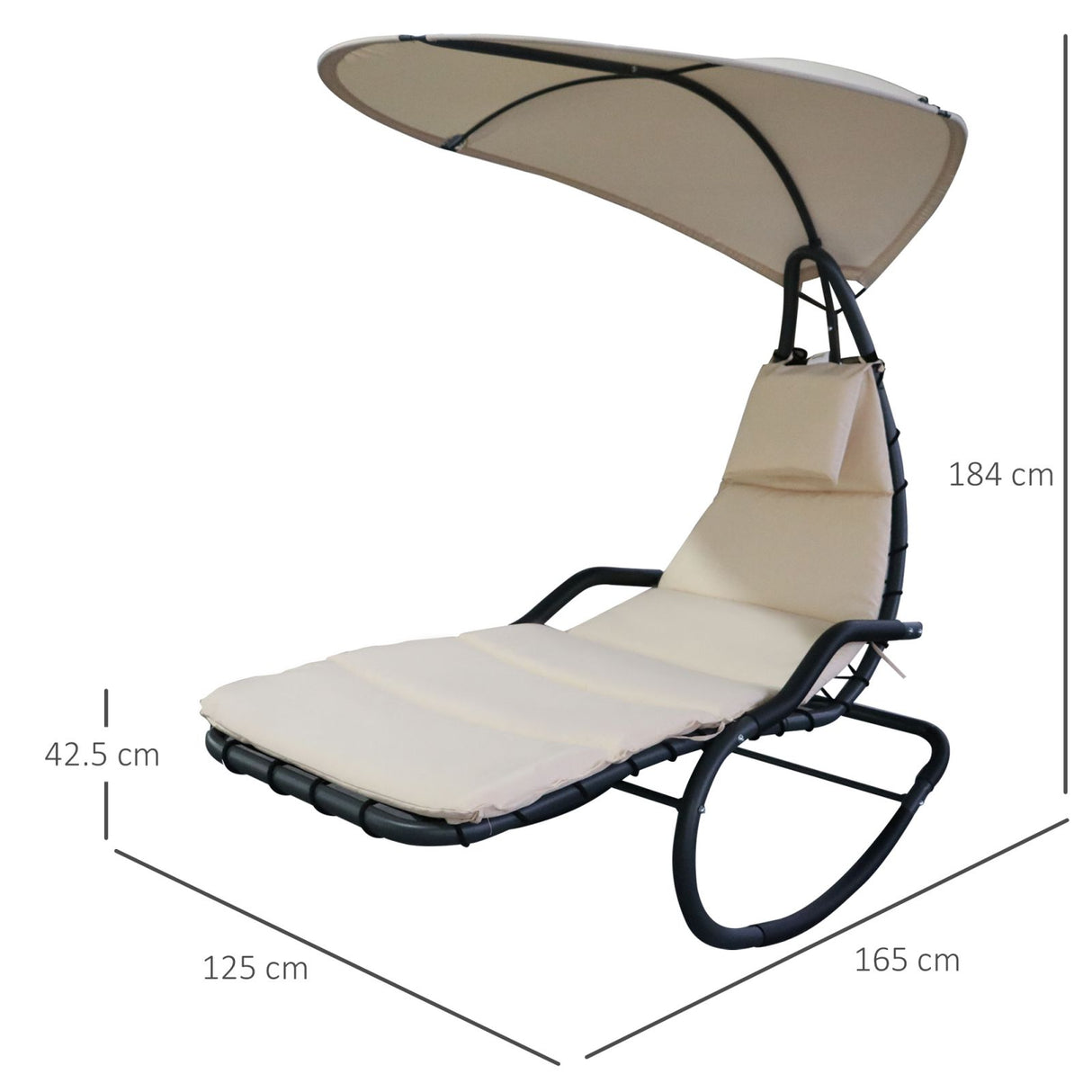 immagine-3-easycomfort-easycomfort-poltrona-sdraio-sospesa-con-materassino-imbottito-e-poggiatesta-grigio-e-crema-ean-8055776914947