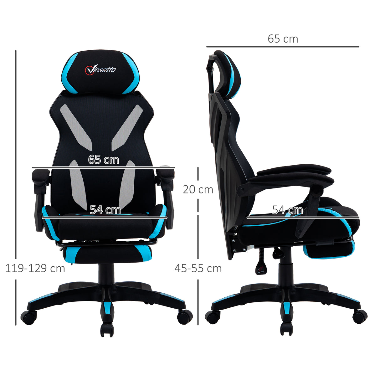 immagine-3-easycomfort-easycomfort-sedia-da-gaming-con-supporto-lombare-sedia-ufficio-ergonomica-con-altezza-regolabile-in-tessuto-nero-e-blu-65x65x119-129cm