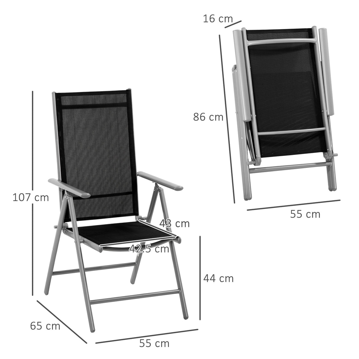 immagine-3-easycomfort-easycomfort-sedia-da-giardino-pieghevole-in-alluminio-e-texteline-schienale-regolabile-a-7-livelli-nero-65x55x85-105cm-ean-8054144132891