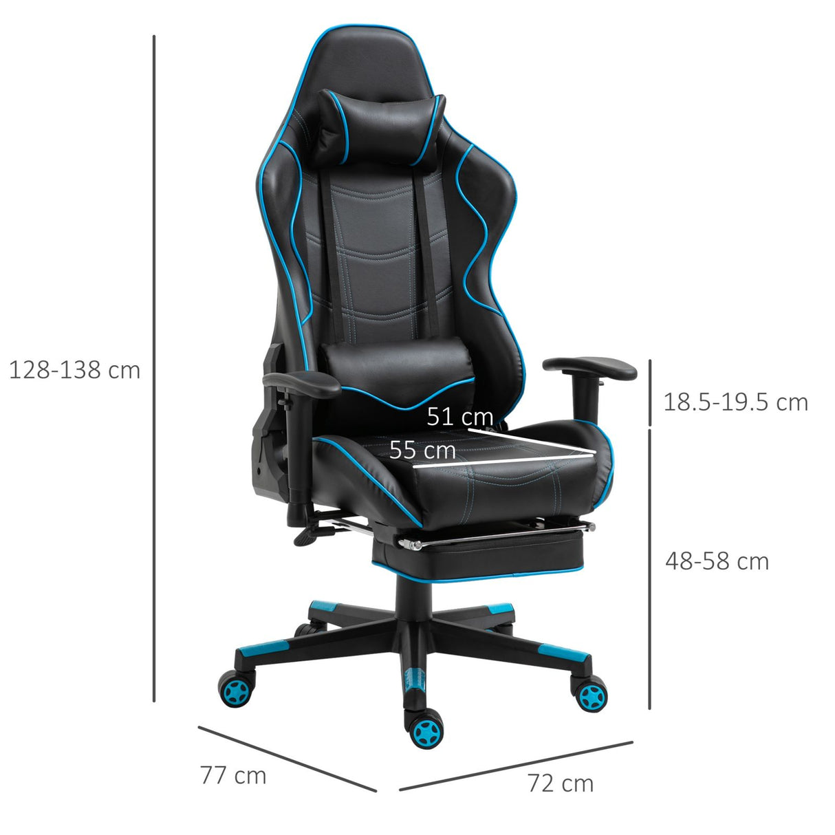 immagine-3-easycomfort-easycomfort-sedia-gaming-ergonomica-con-poggiapiedi-estraibile-e-supporto-lombare-72x77x128-138cm-nero
