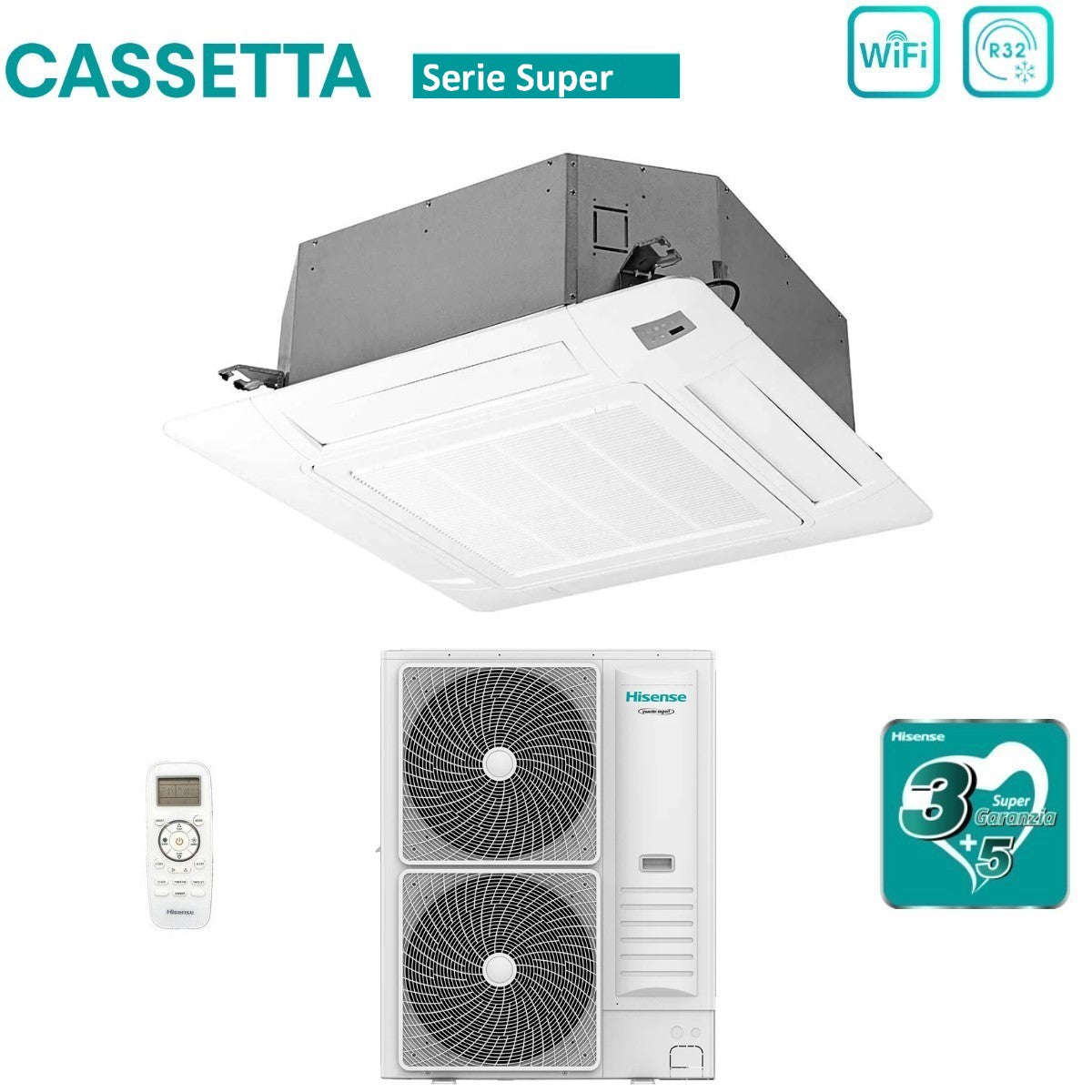 immagine-3-hisense-climatizzatore-condizionatore-hisense-inverter-a-cassetta-serie-super-60000-btu-auc175ur4rkc4-auw175u6rp4-r-32-wi-fi-optional-con-telecomando-e-pannello-incluso