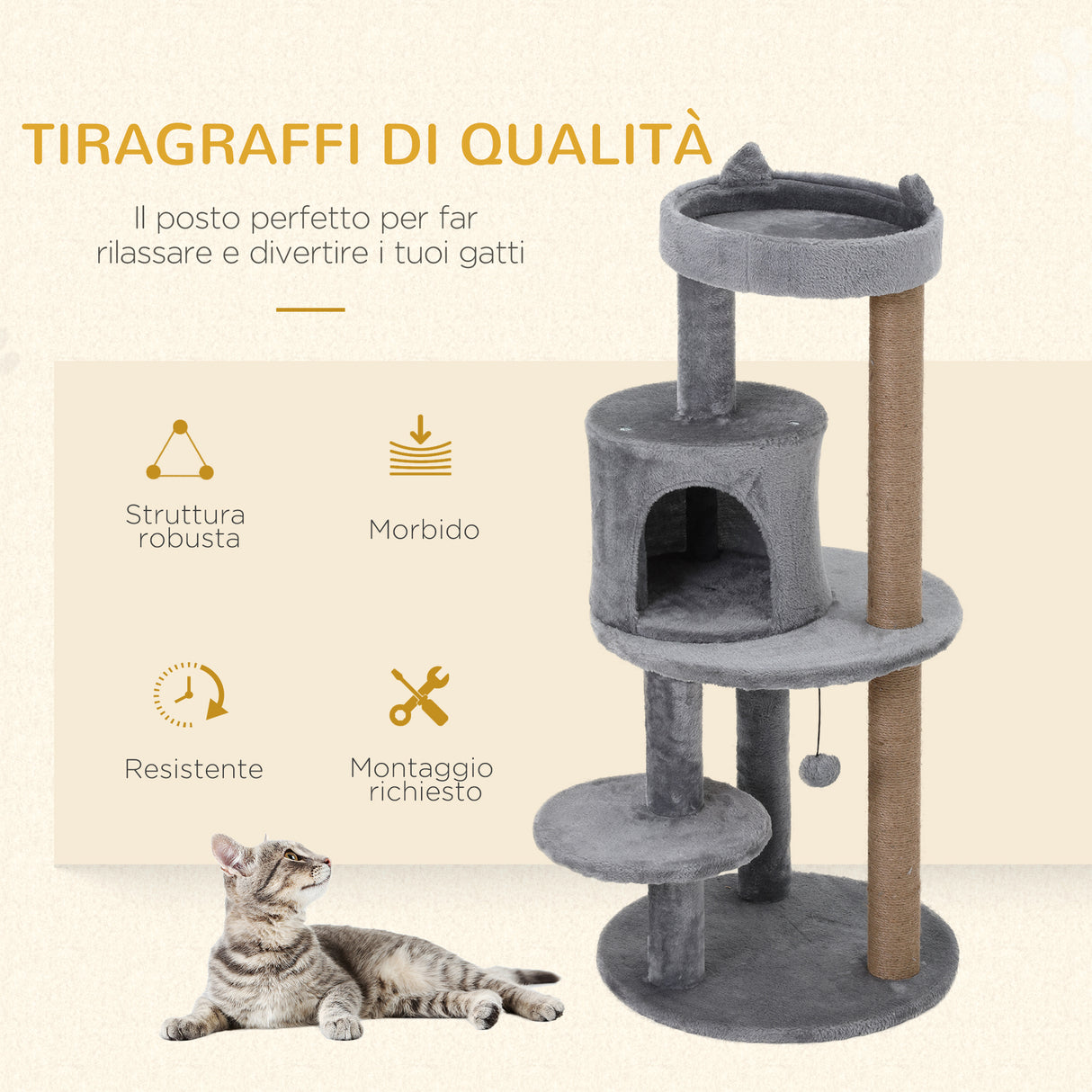 immagine-4-easycomfort-easycomfort-albero-tiragraffi-per-1-2-gatti-di-4-5kg-palestra-castello-per-gatti-con-3-livelli-cuccia-lettino-e-palo-in-corda-sisal-grigio-48x48x104cm-ean-8054144131429