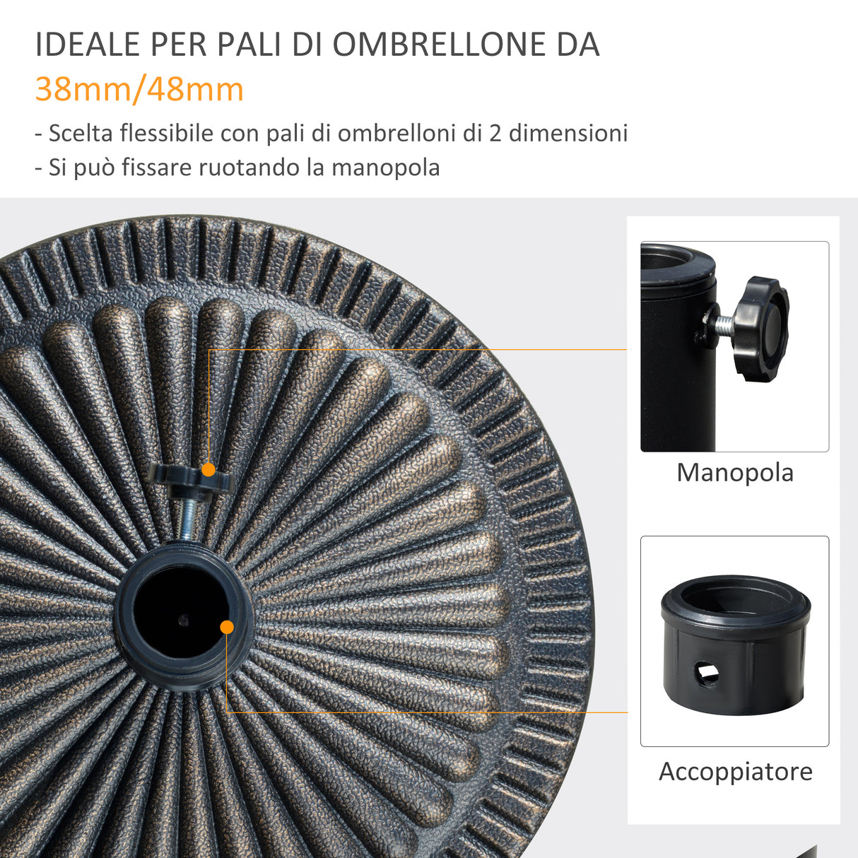 immagine-4-easycomfort-easycomfort-base-per-ombrellone-rotonda-da-14-28kg-in-resina-con-decorazione-per-pali-da-38mm-e-48mm-44x33cm-bronzo