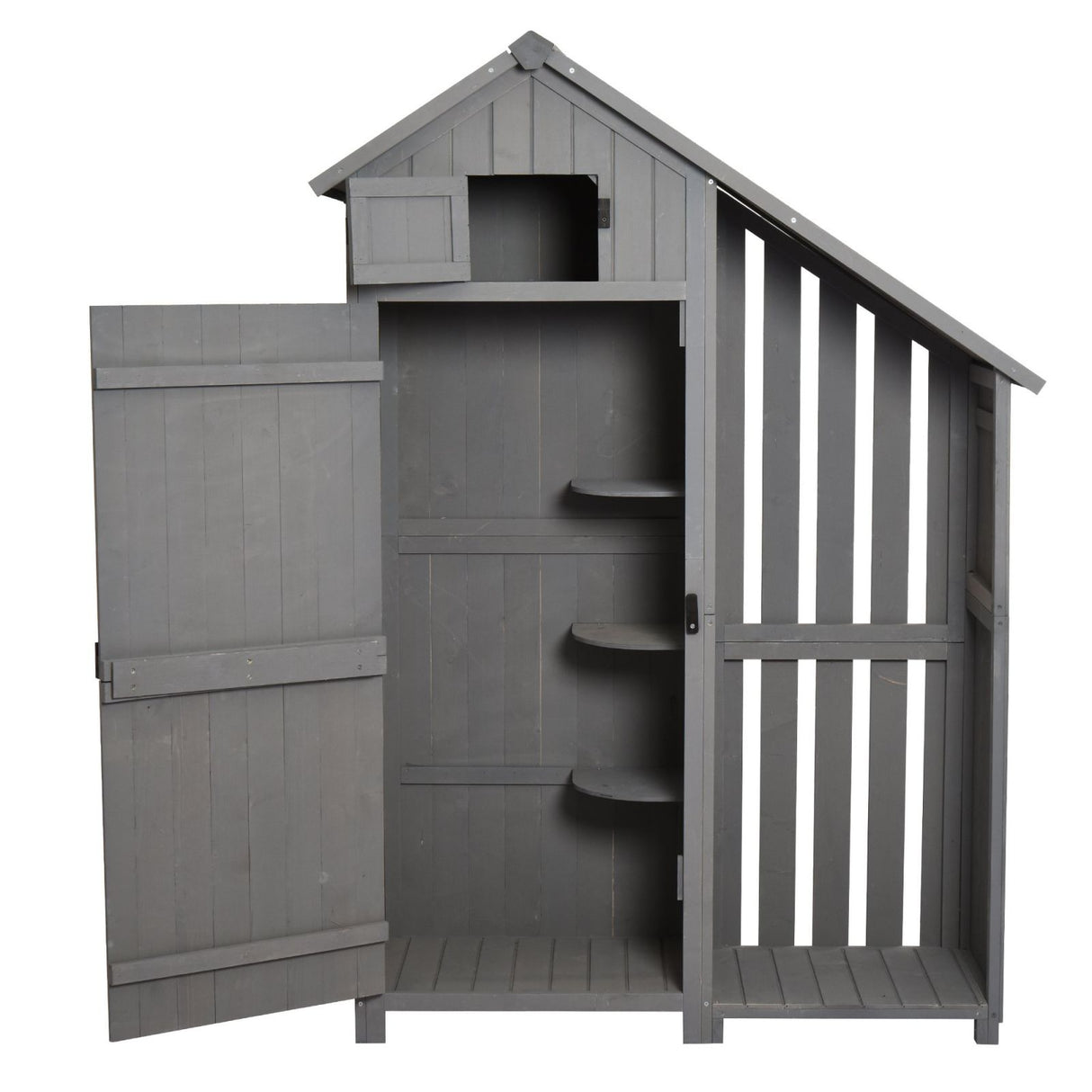 immagine-4-easycomfort-easycomfort-casetta-porta-attrezzi-da-giardino-in-legno-di-abete-impermeabile-con-ripiani-e-legnaia-grigia-129x51-5x180cm-ean-8055776911342