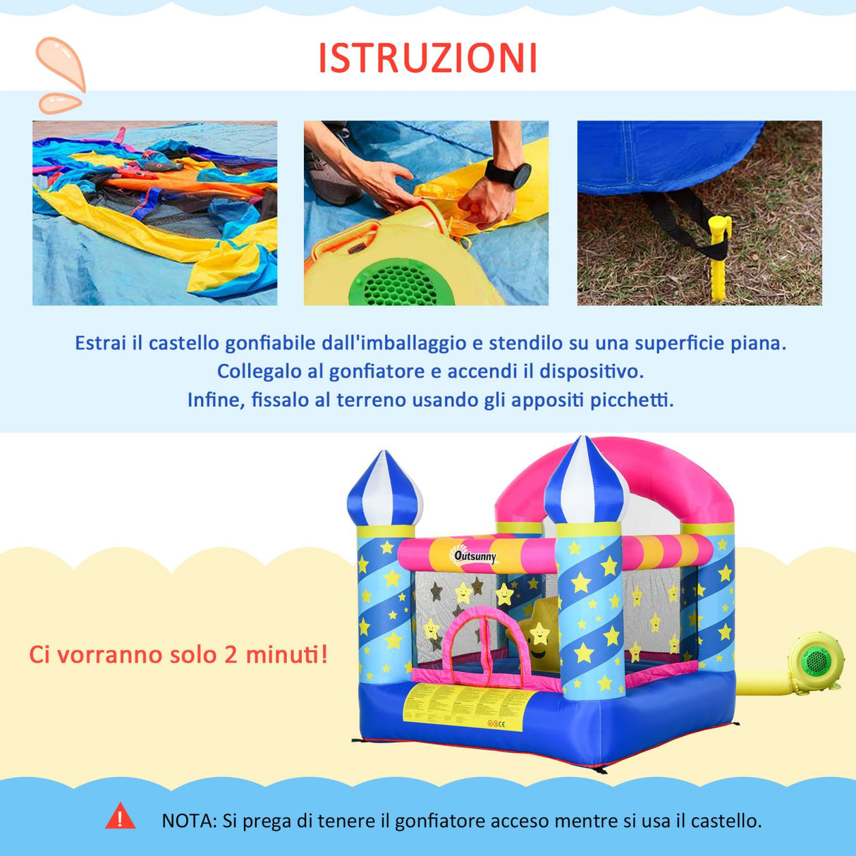 immagine-4-easycomfort-easycomfort-castello-gioco-gonfiabile-gigante-per-bambini-3-8-anni-colorato-e-con-gonfiatore-195x195x215cm-ean-8055776914787