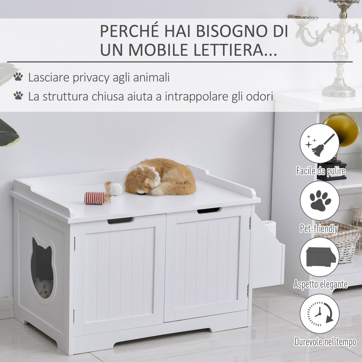 immagine-4-easycomfort-easycomfort-mobile-lettiera-per-gatti-a-2-ante-con-portaoggetti-laterale-88-5x48x51-5cm-bianco
