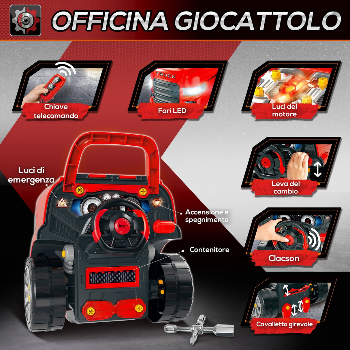immagine-4-easycomfort-easycomfort-officina-camion-giocattolo-con-motore-e-61-accessori-per-bambini-3-5-anni-ruote-e-maniglia-40x39x47cm-rosso