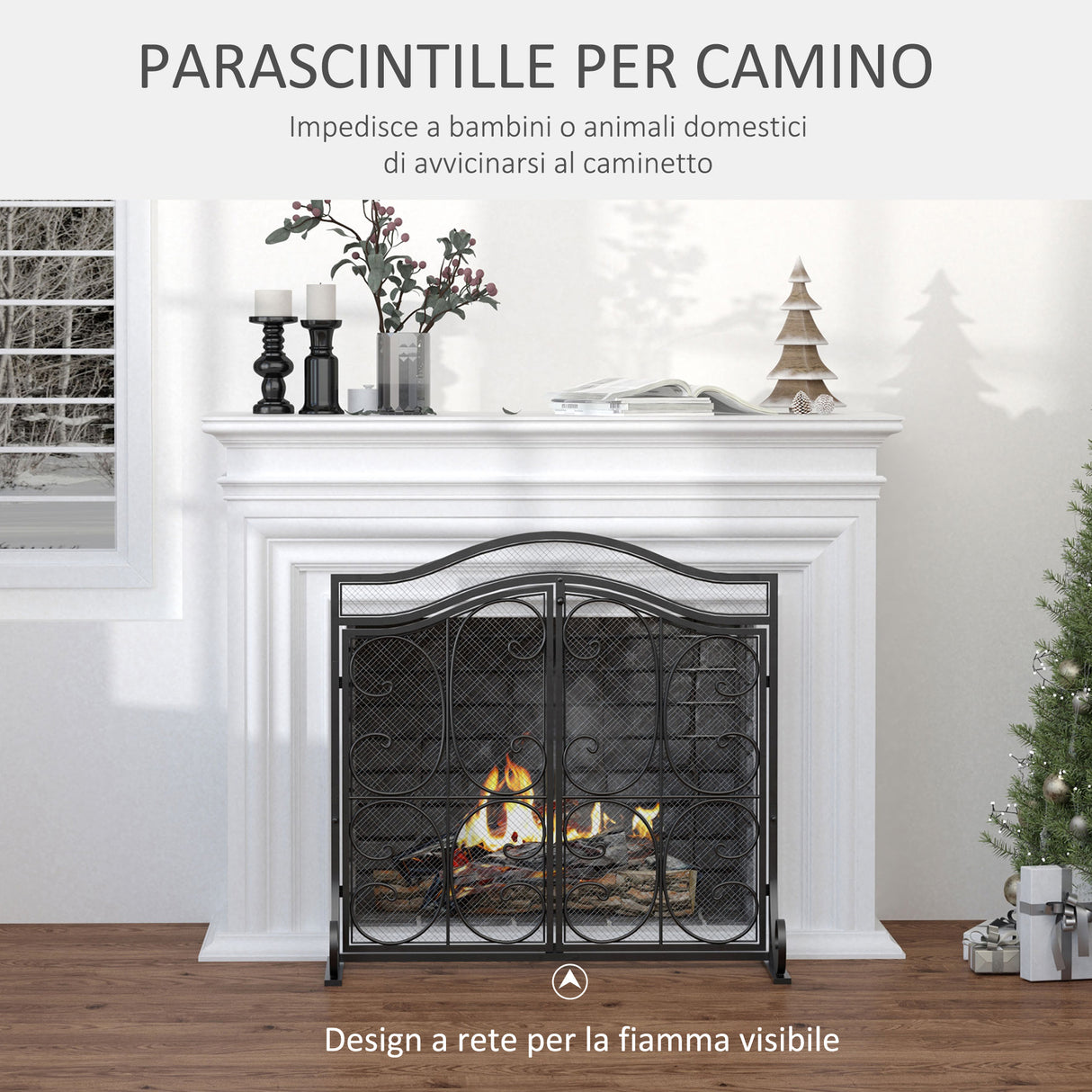 immagine-4-easycomfort-easycomfort-parascintille-per-camino-in-metallo-con-2-porte-chiusura-a-clip-88x30x89cm-nero