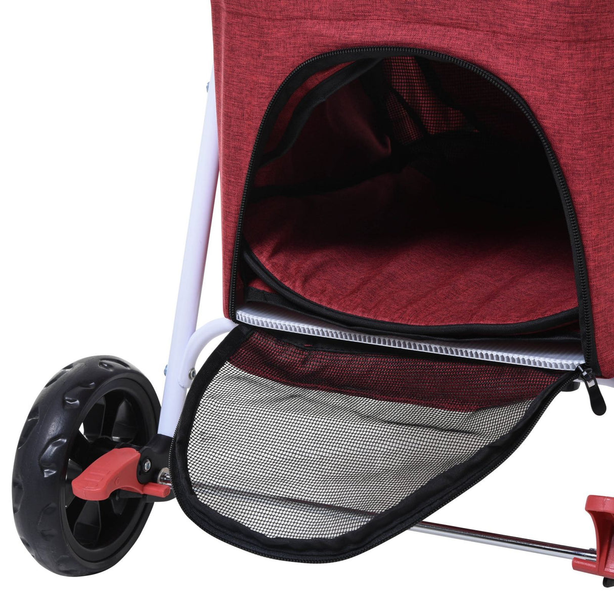 immagine-4-easycomfort-easycomfort-passeggino-a-2-livelli-per-cani-e-gatti-pieghevole-con-trasportino-morbido-rimovibile-rosso