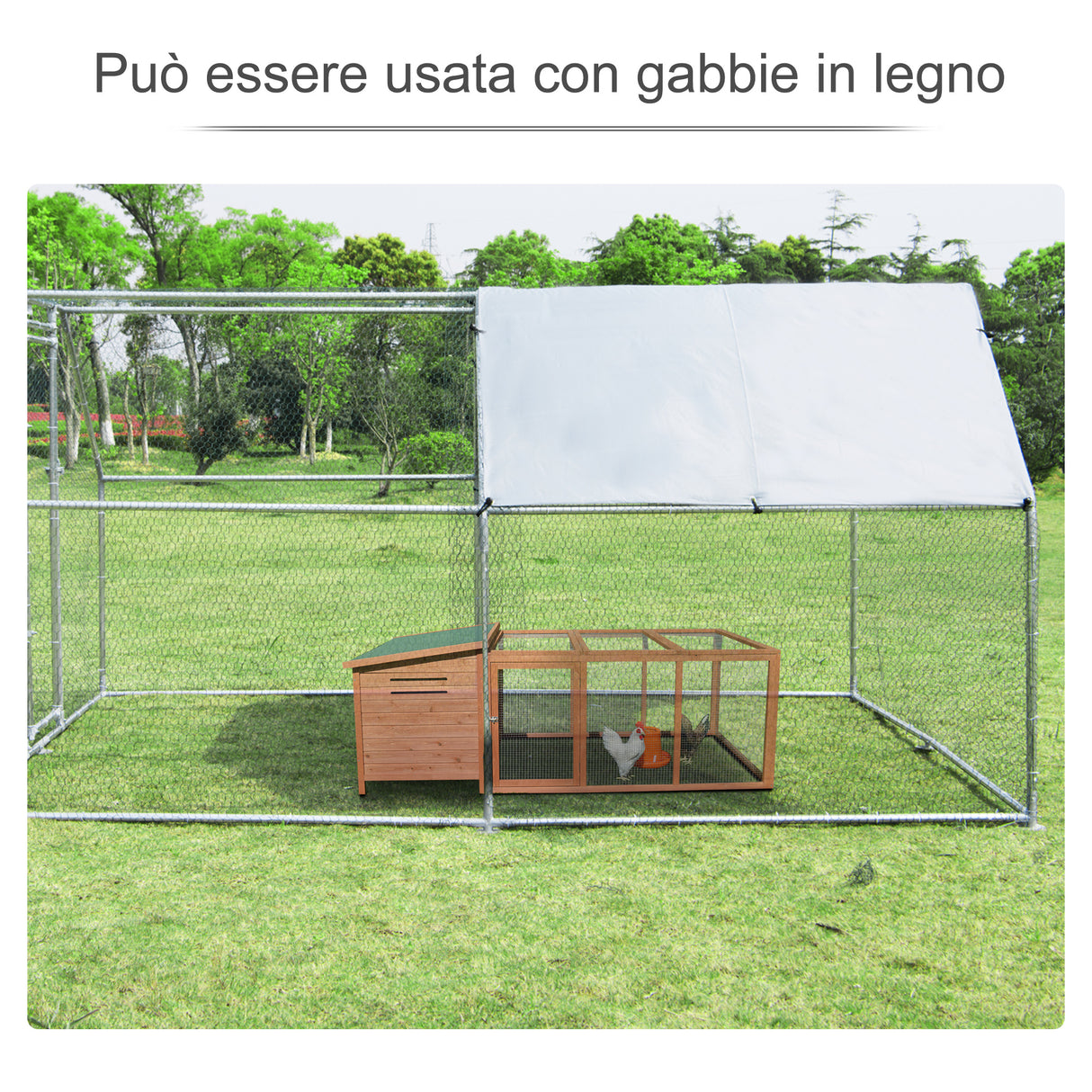 immagine-4-easycomfort-easycomfort-pollaio-da-giardino-gabbia-box-per-esterno-zincato-con-tessuto-oxford-di-copertura-3-x-4-x-1-95-m