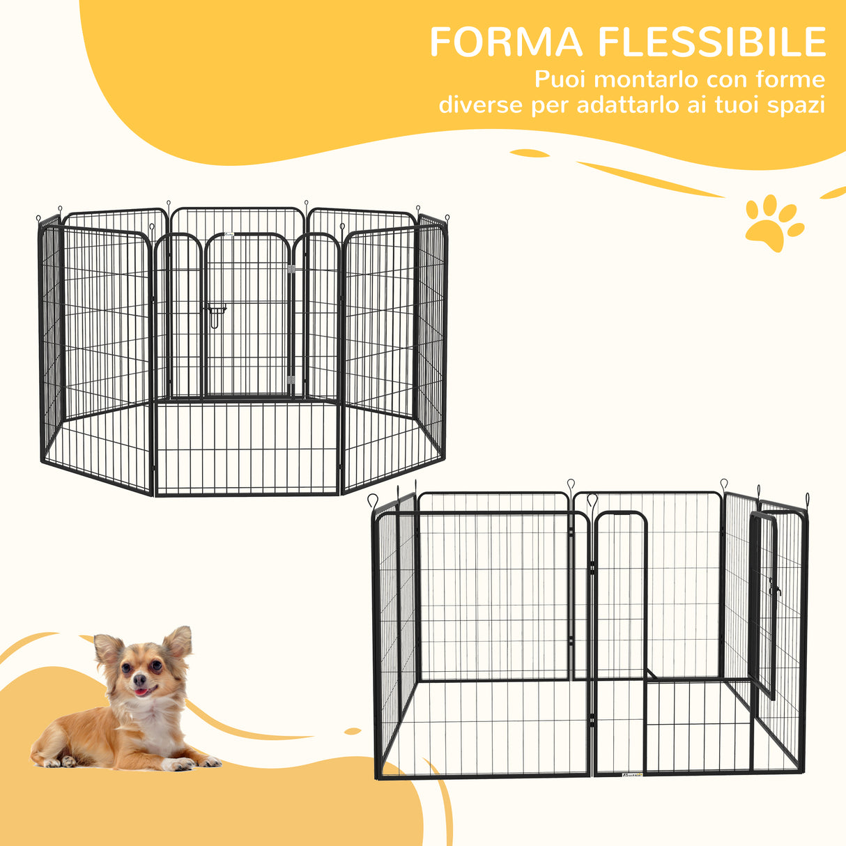 immagine-4-easycomfort-easycomfort-recinto-per-cani-e-per-cuccioli-recinto-modulare-per-cani-da-interno-ed-esterno-in-metallo-e-acciaio-8-pannelli-79x100cm