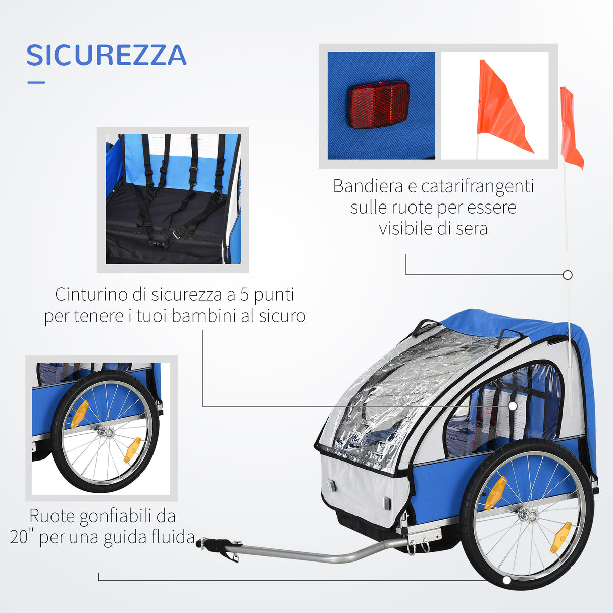 immagine-4-easycomfort-easycomfort-rimorchio-bici-bambini-con-2-posti-2-cinture-di-sicurezza-telaio-in-acciaio-e-copertura-in-tessuto-oxford-blu-ean-8054144134734