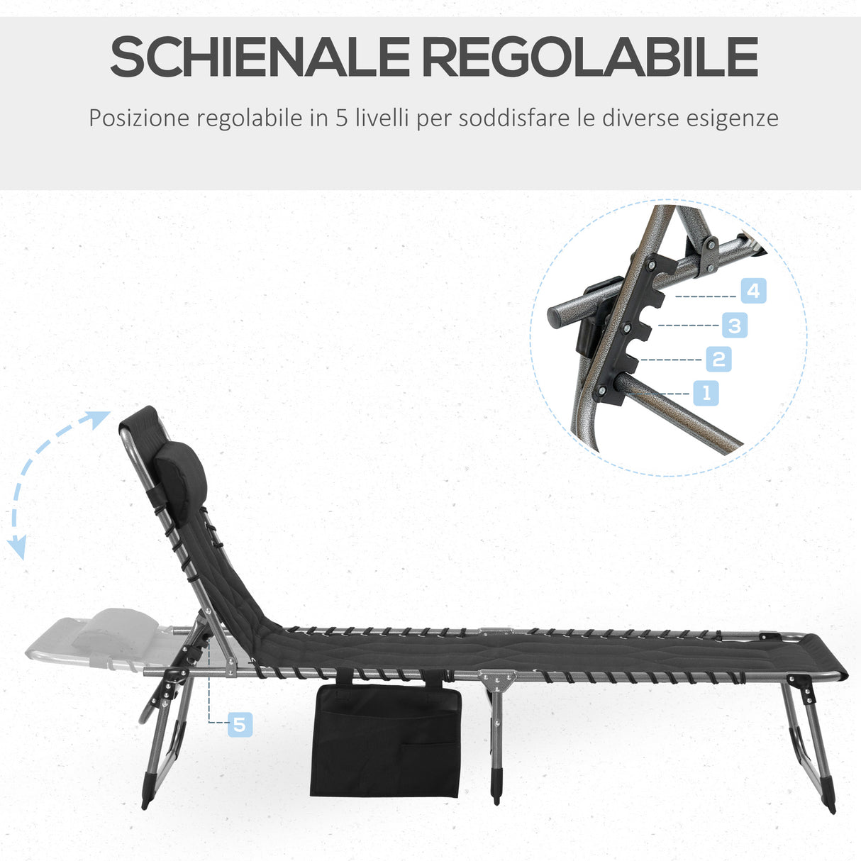 immagine-4-easycomfort-easycomfort-sdraio-da-giardino-con-schienale-regolabile-su-5-livelli-poggiatesta-e-tasca-188x57x30cm