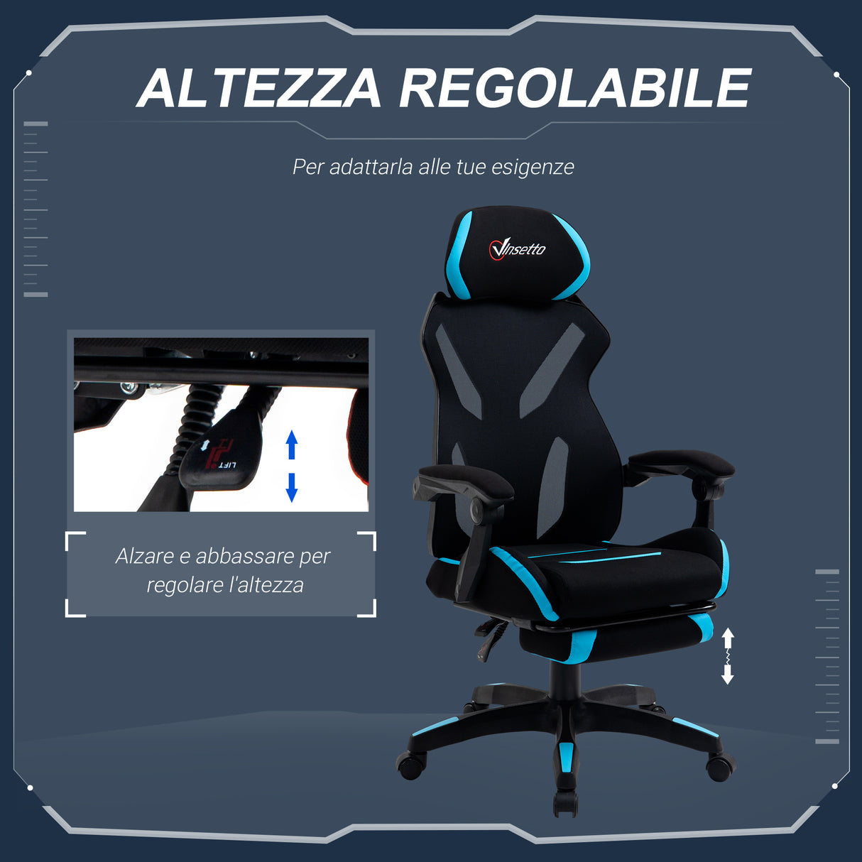 immagine-4-easycomfort-easycomfort-sedia-da-gaming-con-supporto-lombare-sedia-ufficio-ergonomica-con-altezza-regolabile-in-tessuto-nero-e-blu-65x65x119-129cm