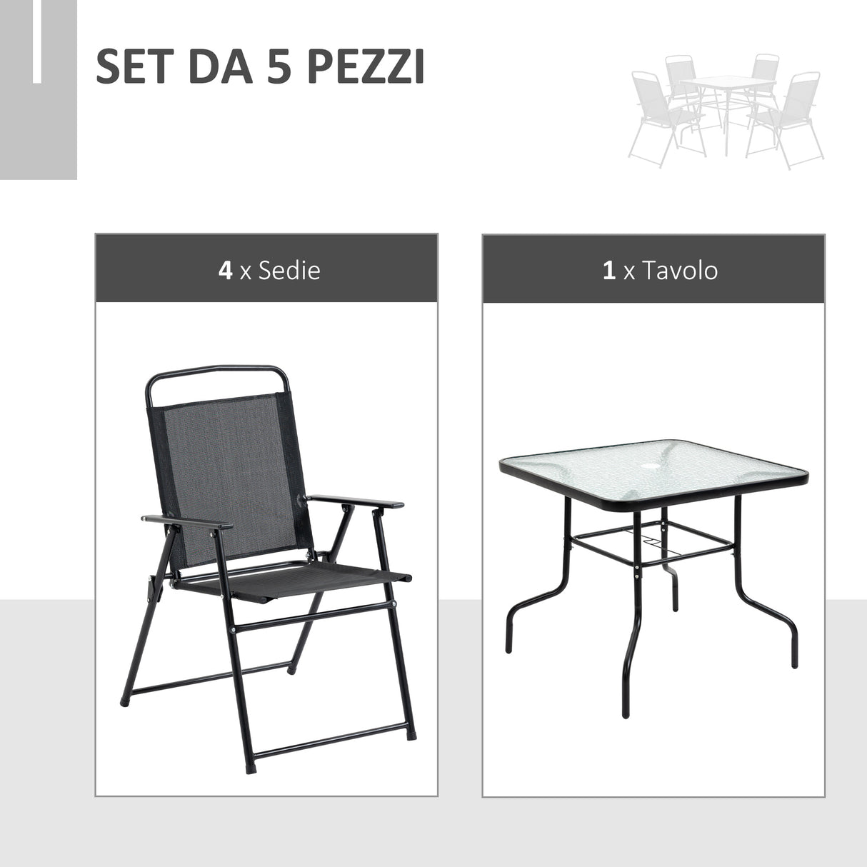 immagine-4-easycomfort-easycomfort-set-da-giardino-5-pezzi-con-4-sedie-pieghevoli-e-tavolo-in-metallo-e-vetro-temperato-nero
