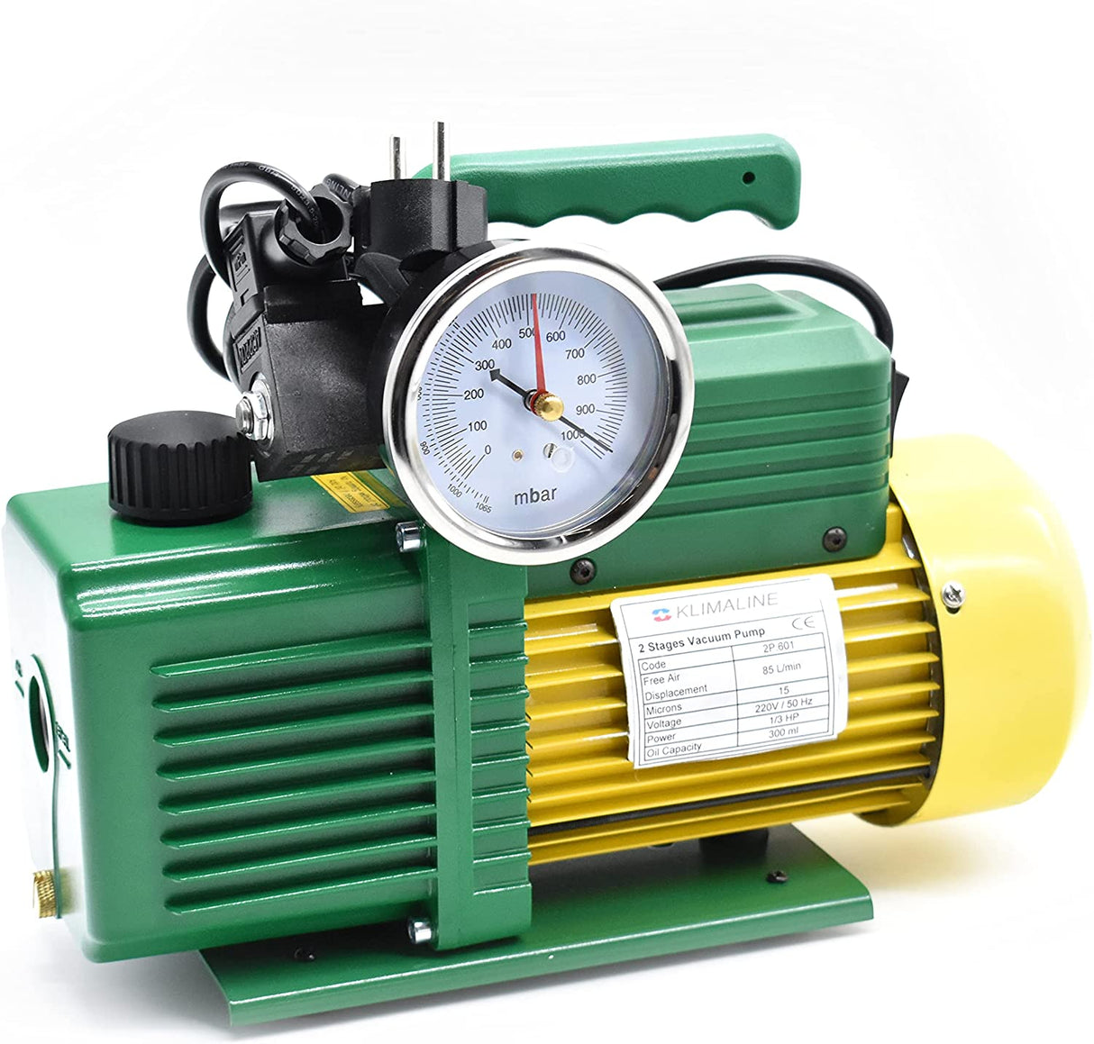 immagine-4-no-brand-pompa-vuoto-bistadio-klimaline-completa-di-vacumetro-e-valvola-solenoide-per-impianti-gas-hfo-r32-r410-r1234yf-142-lmin-motore-antideflagrante-per-condizionamento-climatizzatore