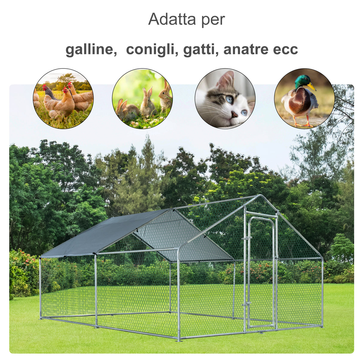 immagine-5-easycomfort-easycomfort-pollaio-da-giardino-gabbia-box-per-esterno-zincato-con-tessuto-oxford-di-copertura-3-x-4-x-1-95-m
