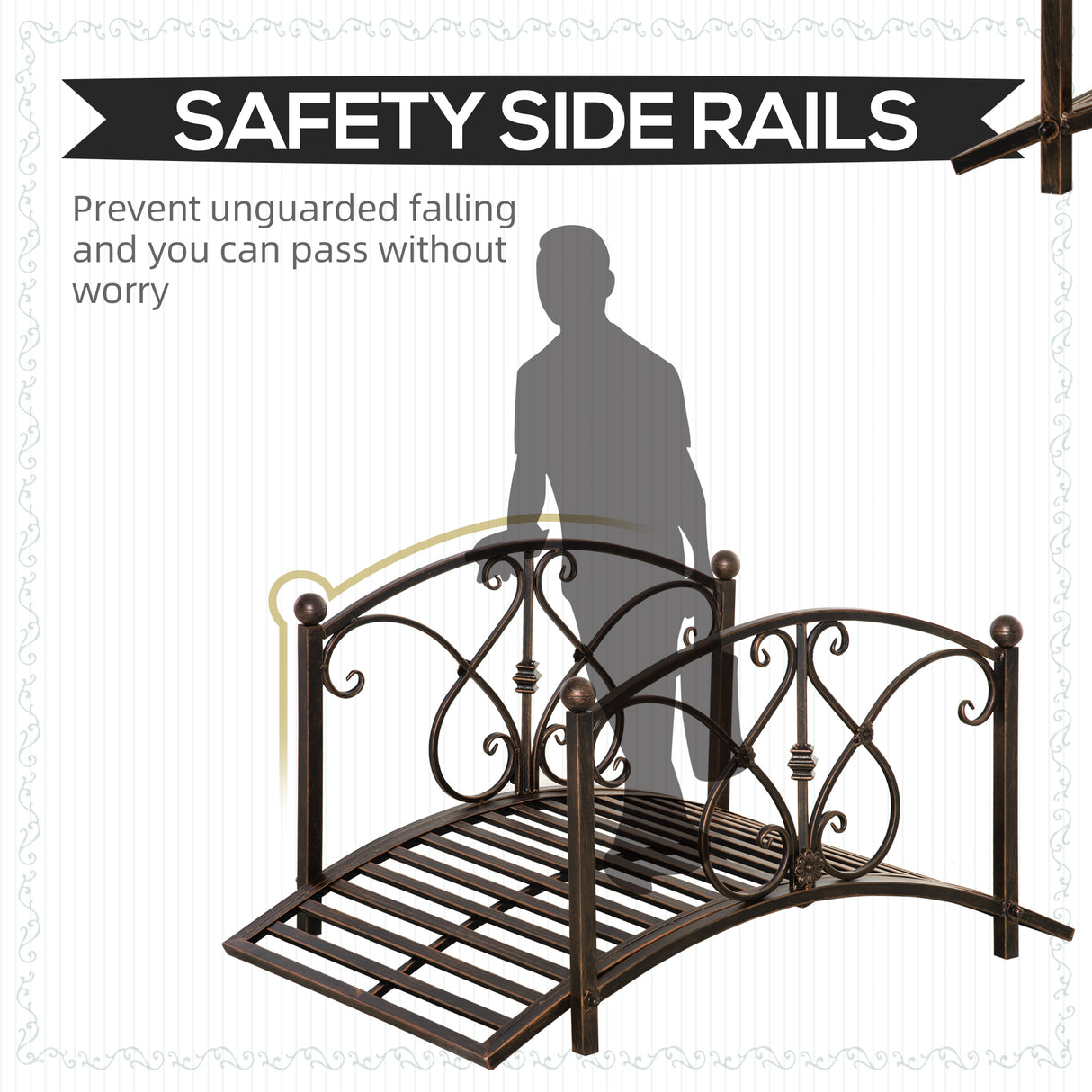 immagine-5-easycomfort-easycomfort-ponticello-da-giardino-vintage-con-elementi-floreali-in-metallo-99x68x53cm-nero