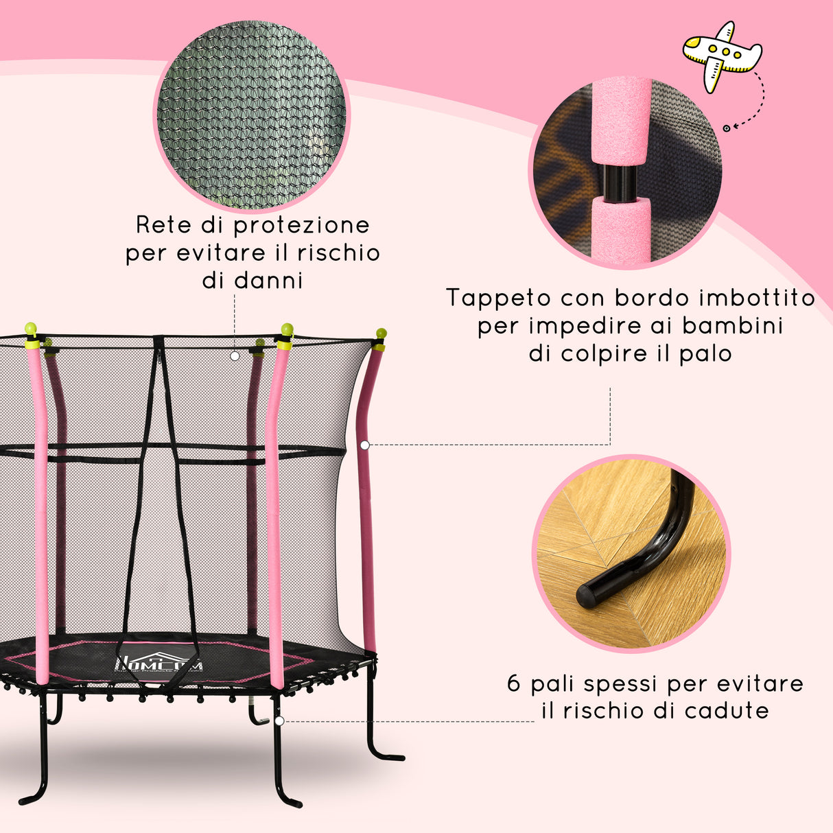 immagine-5-easycomfort-easycomfort-tappeto-elastico-per-bambini-3-10-anni-con-rete-di-sicurezza-e-corde-elastiche-trampolino-da-giardino-160x163-5acm-rosa-e-nero