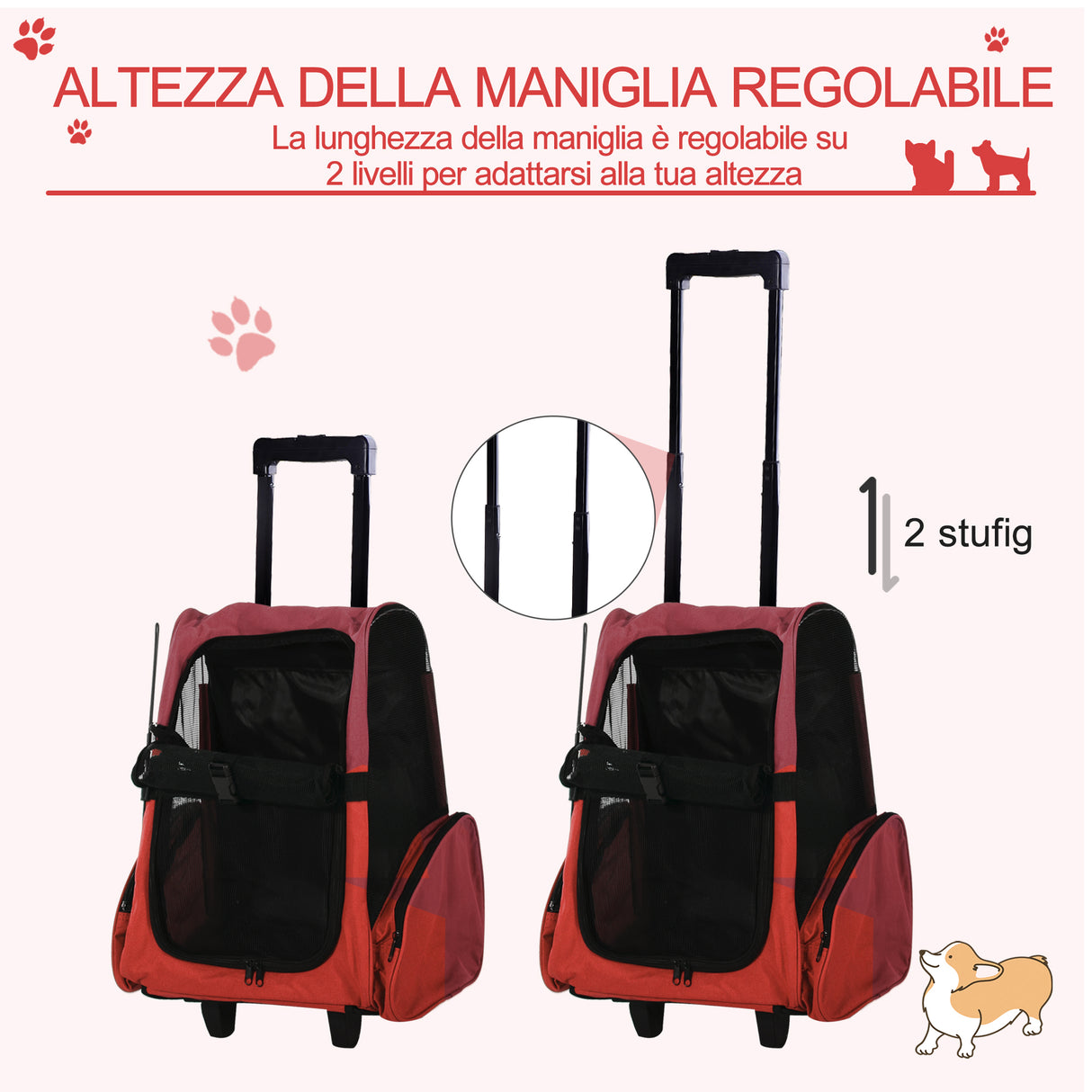 immagine-5-easycomfort-easycomfort-trasportino-zaino-2-in-1-per-cani-e-gatti-con-tasche-laterali-maniglia-telescopica-e-ruote-42x25x55cm-rosso-ean-8054111842730