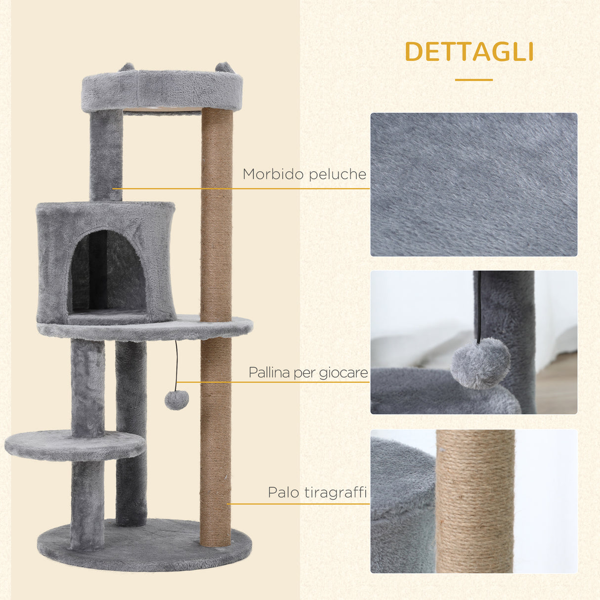 immagine-6-easycomfort-easycomfort-albero-tiragraffi-per-1-2-gatti-di-4-5kg-palestra-castello-per-gatti-con-3-livelli-cuccia-lettino-e-palo-in-corda-sisal-grigio-48x48x104cm-ean-8054144131429