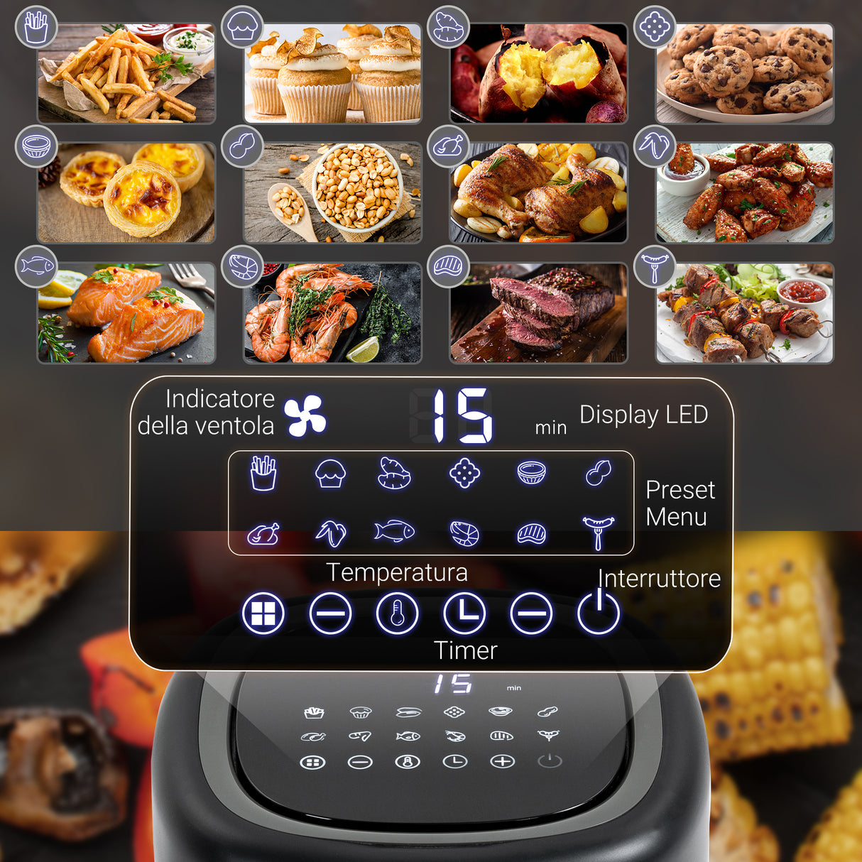 immagine-6-easycomfort-easycomfort-friggitrice-ad-aria-12-in-1-da-3-litri-1300w-con-12-programmi-accessori-e-schermo-led-nera