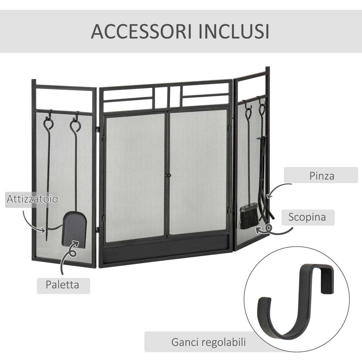 immagine-6-easycomfort-easycomfort-parascintille-camino-moderno-parafuoco-pieghevole-con-2-porte-in-metallo-nero