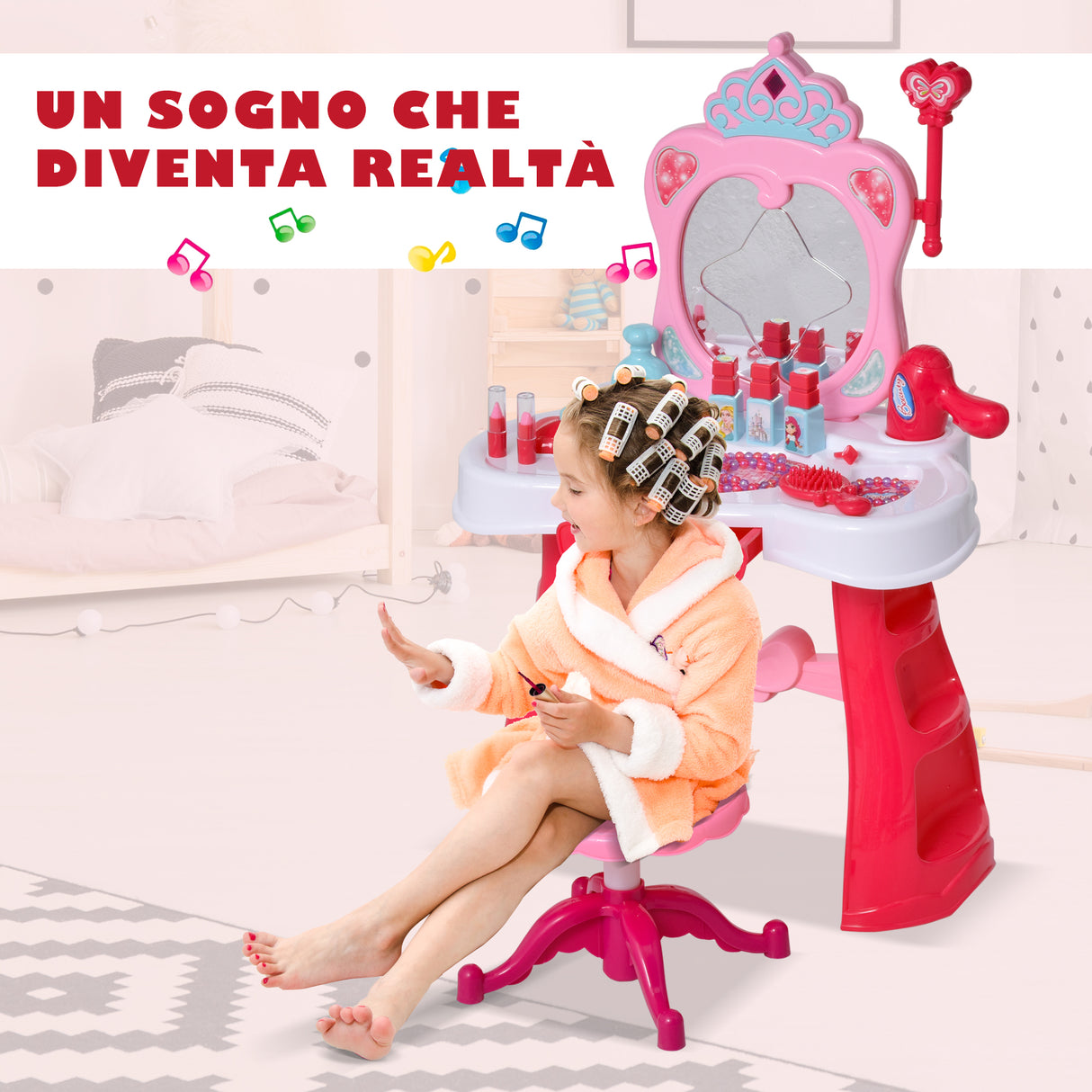 immagine-6-easycomfort-easycomfort-postazione-trucco-giocattolo-per-bambine-con-sgabello-luci-suoni-e-accessori-44x28x67-cm-bianca-e-rosa