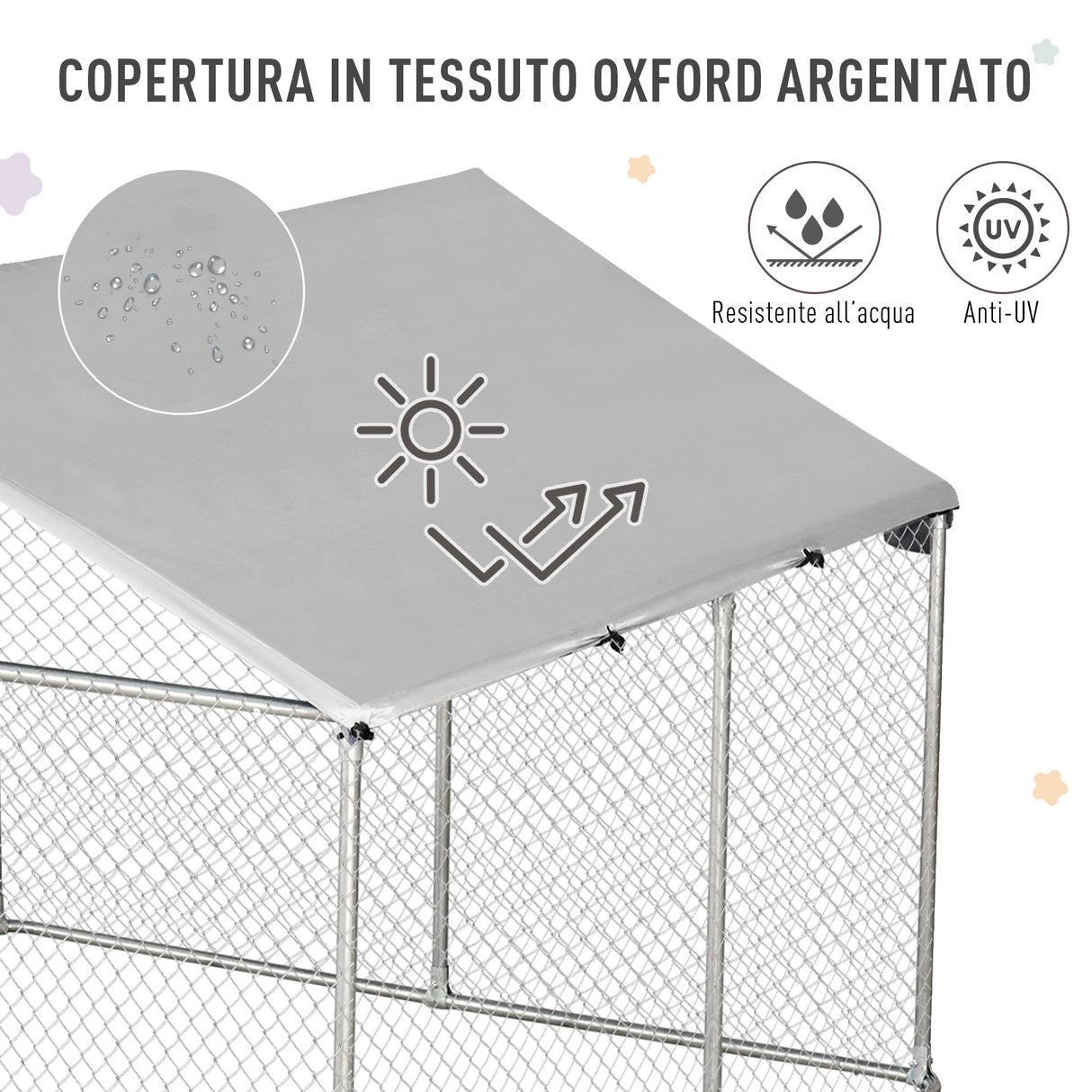 immagine-6-easycomfort-easycomfort-recinto-per-cani-da-esterno-recinto-per-animali-con-copertura-impermeabile-230x230x172cm