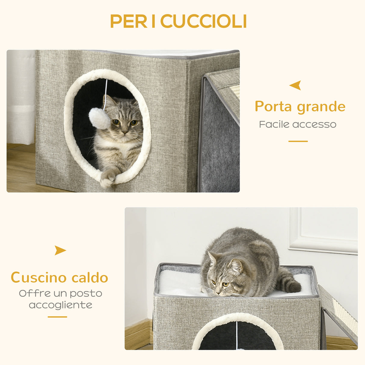 immagine-7-easycomfort-easycomfort-cuccia-per-gatti-pieghevole-e-portatile-casetta-per-gatti-con-pannello-tiragraffi-2-cuscini-e-pallina-in-peluche-e-tessuto-grigio