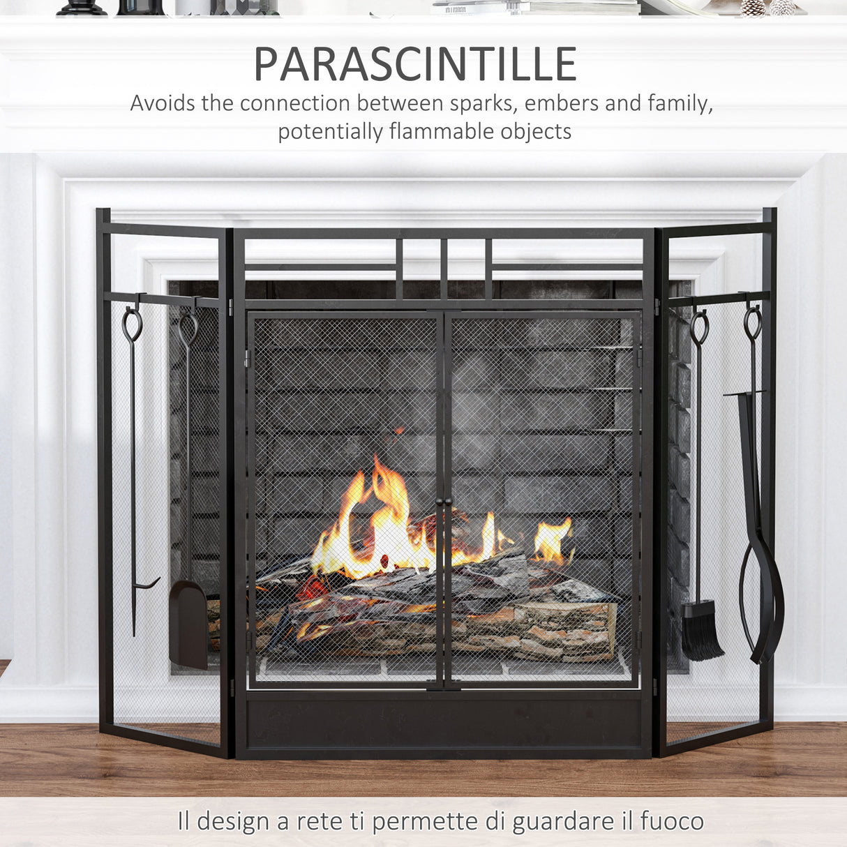 immagine-7-easycomfort-easycomfort-parascintille-camino-moderno-parafuoco-pieghevole-con-2-porte-in-metallo-nero