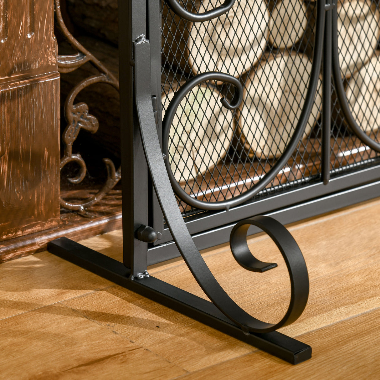 immagine-7-easycomfort-easycomfort-parascintille-per-camino-in-metallo-con-2-porte-chiusura-a-clip-88x30x89cm-nero